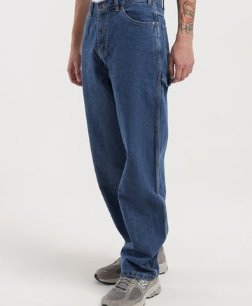 Relaxed Fit Carpenter Jeans in Stone Wash Indigo