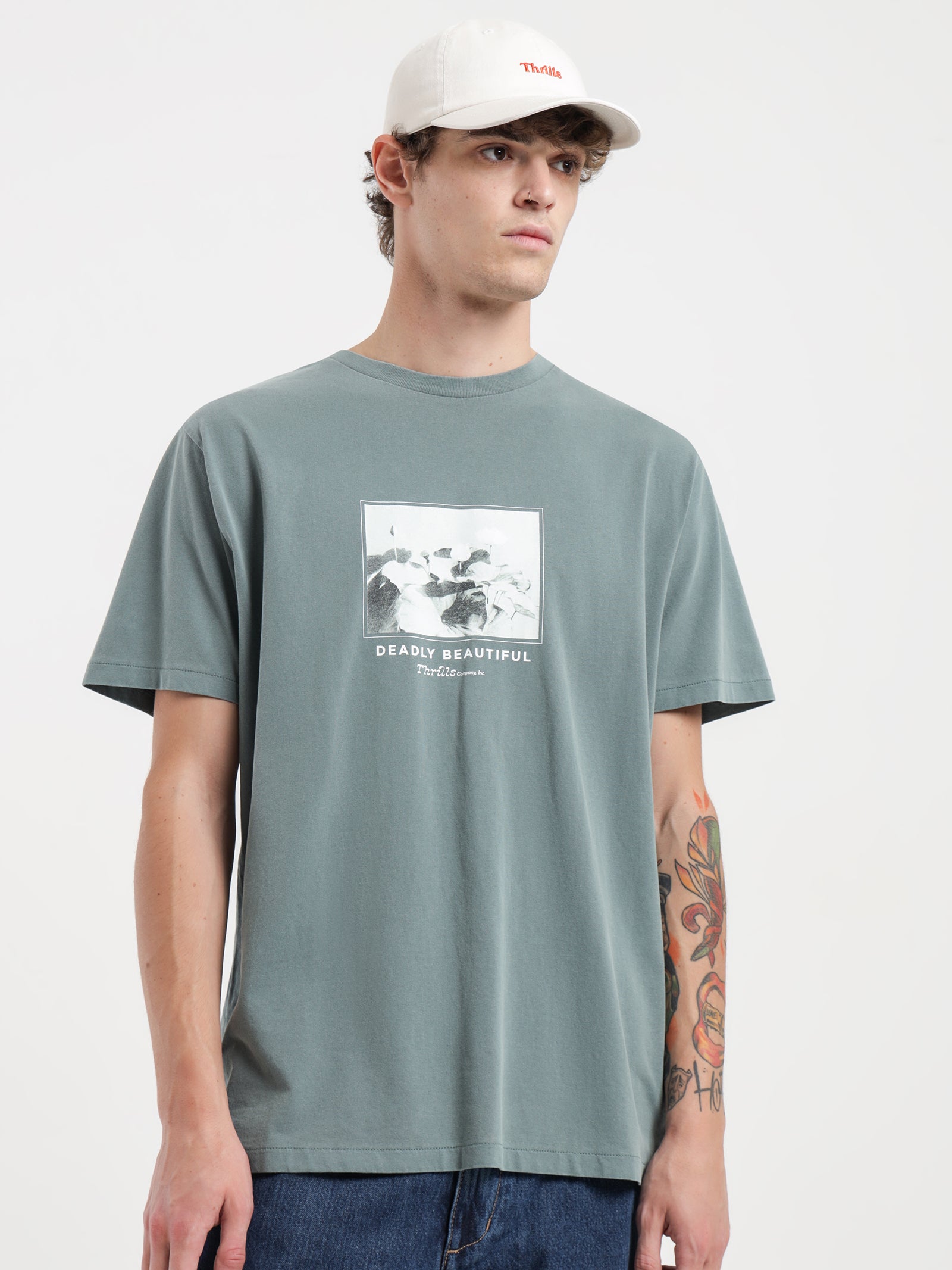 Thrills Deadly Beautiful Merch Fit T-Shirt Green