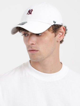New York Yankees Baseball Cap in White & Navy - Glue Store