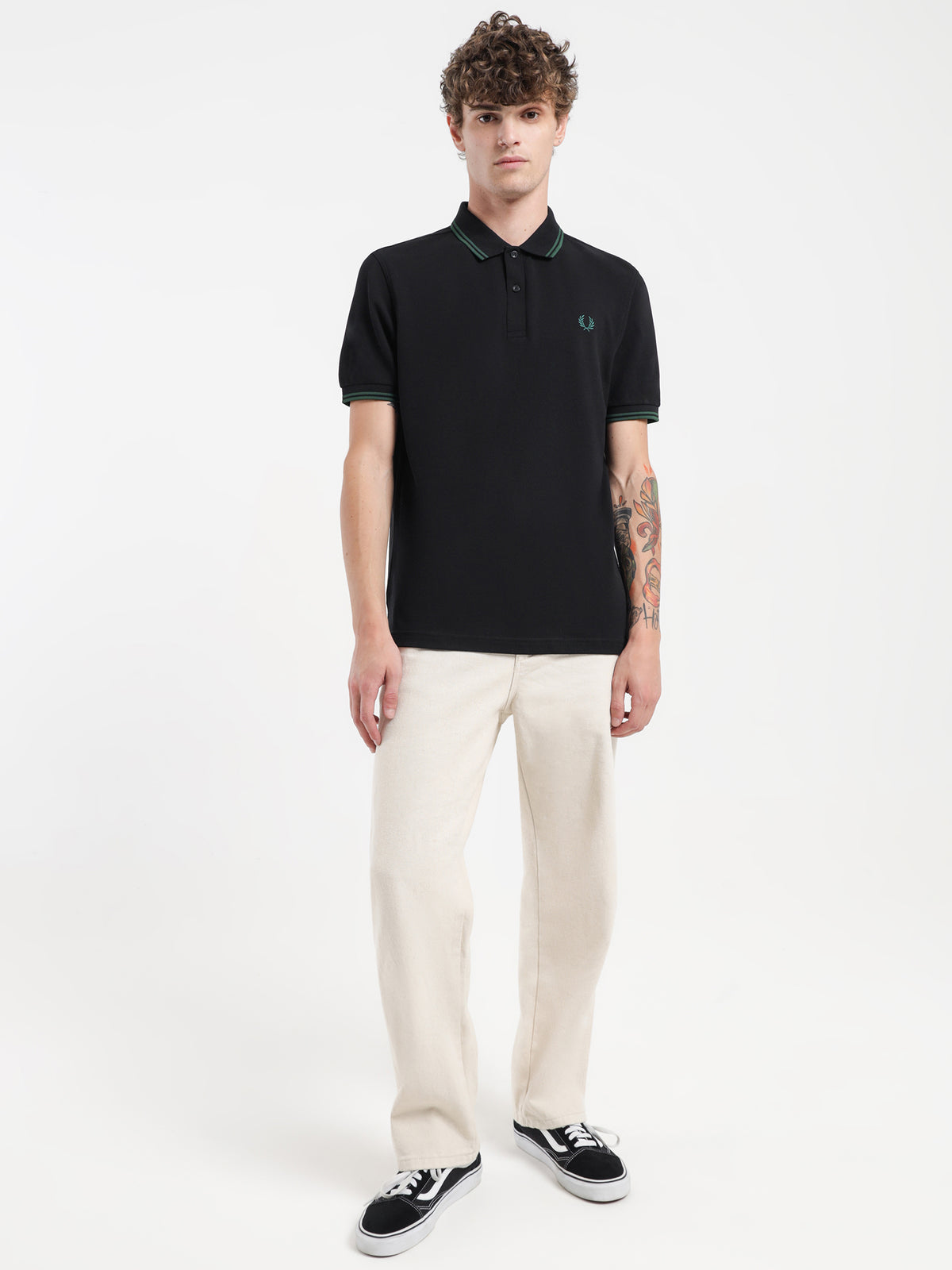 M3600 Polo Shirt in Black &amp; Ivy