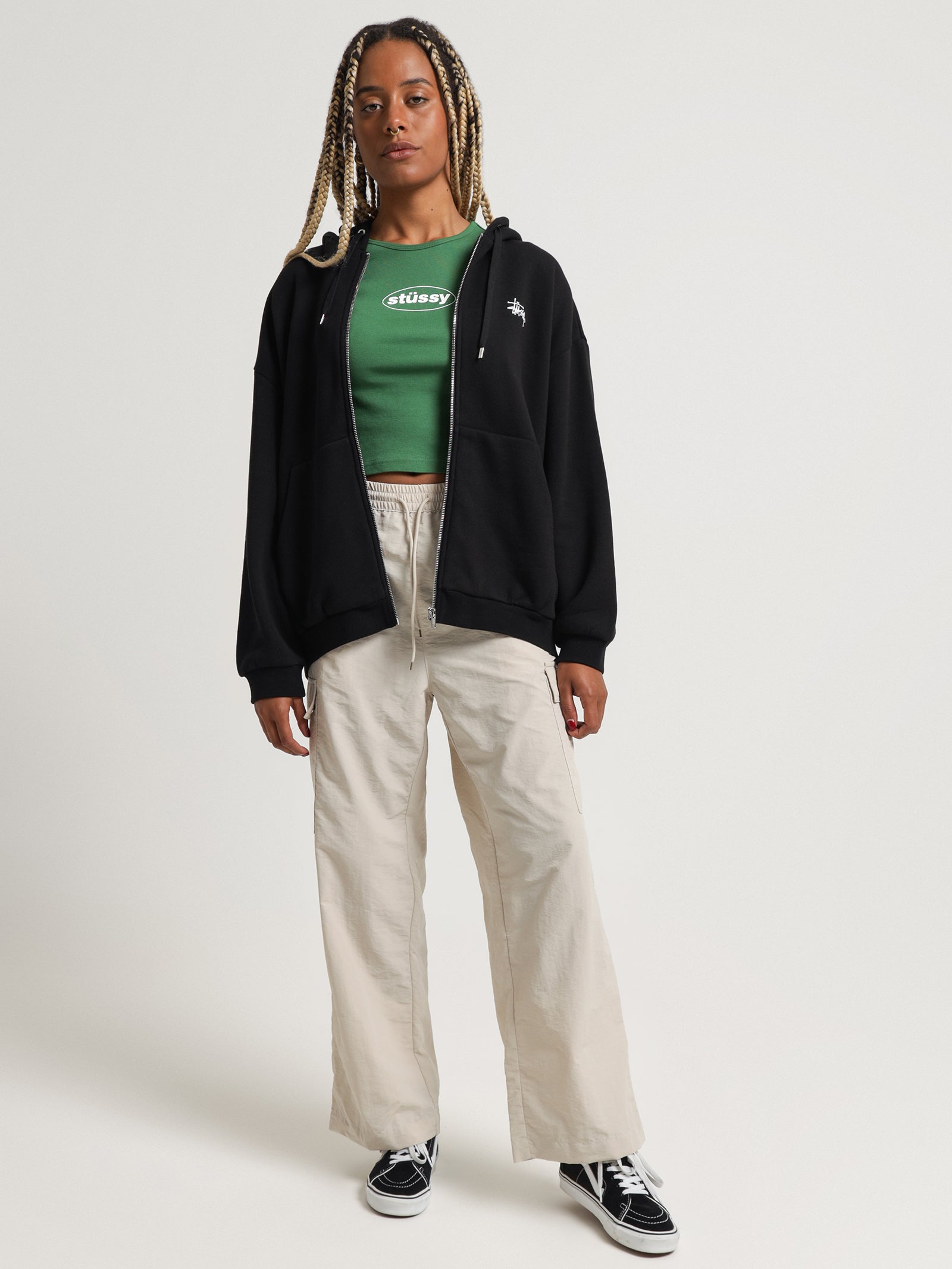 Green Zip Topshop Zip Up Hoodie TOPSHOP Cow Print Zip Up Borg