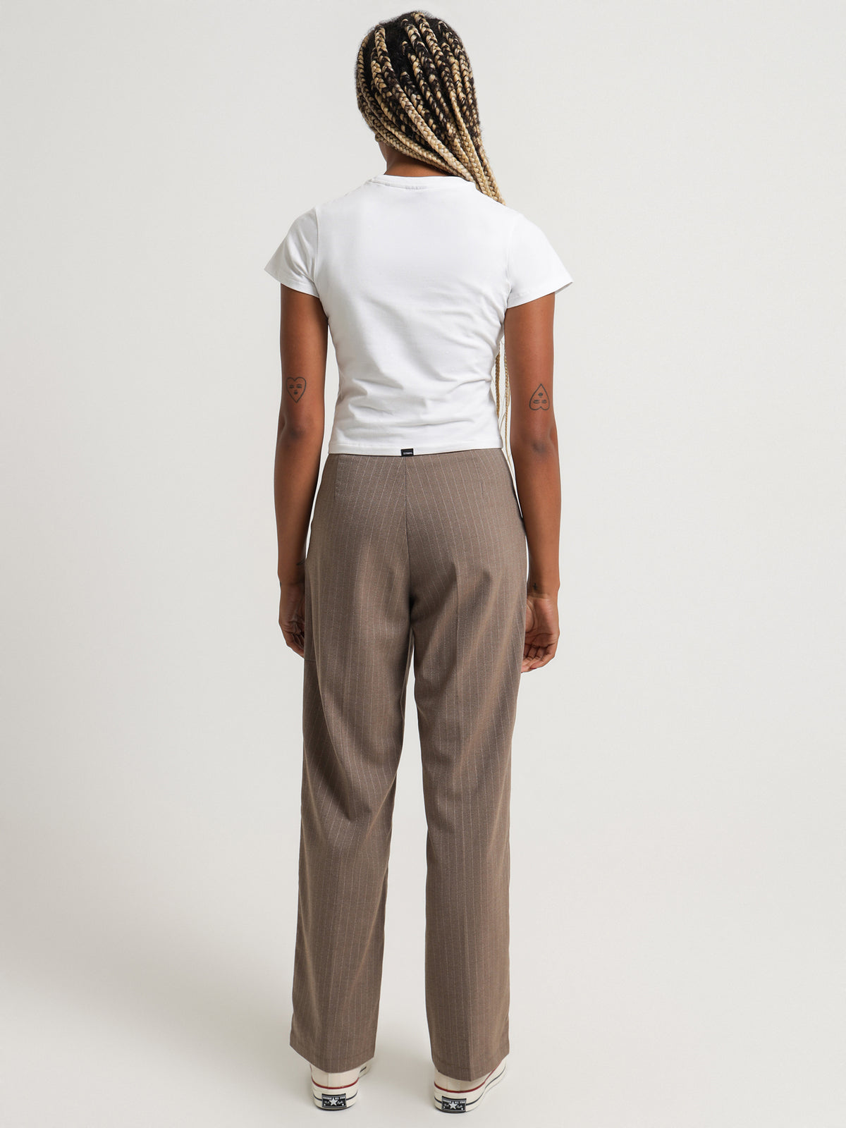 Danny Pinstripe Pants in Taupe - Glue Store