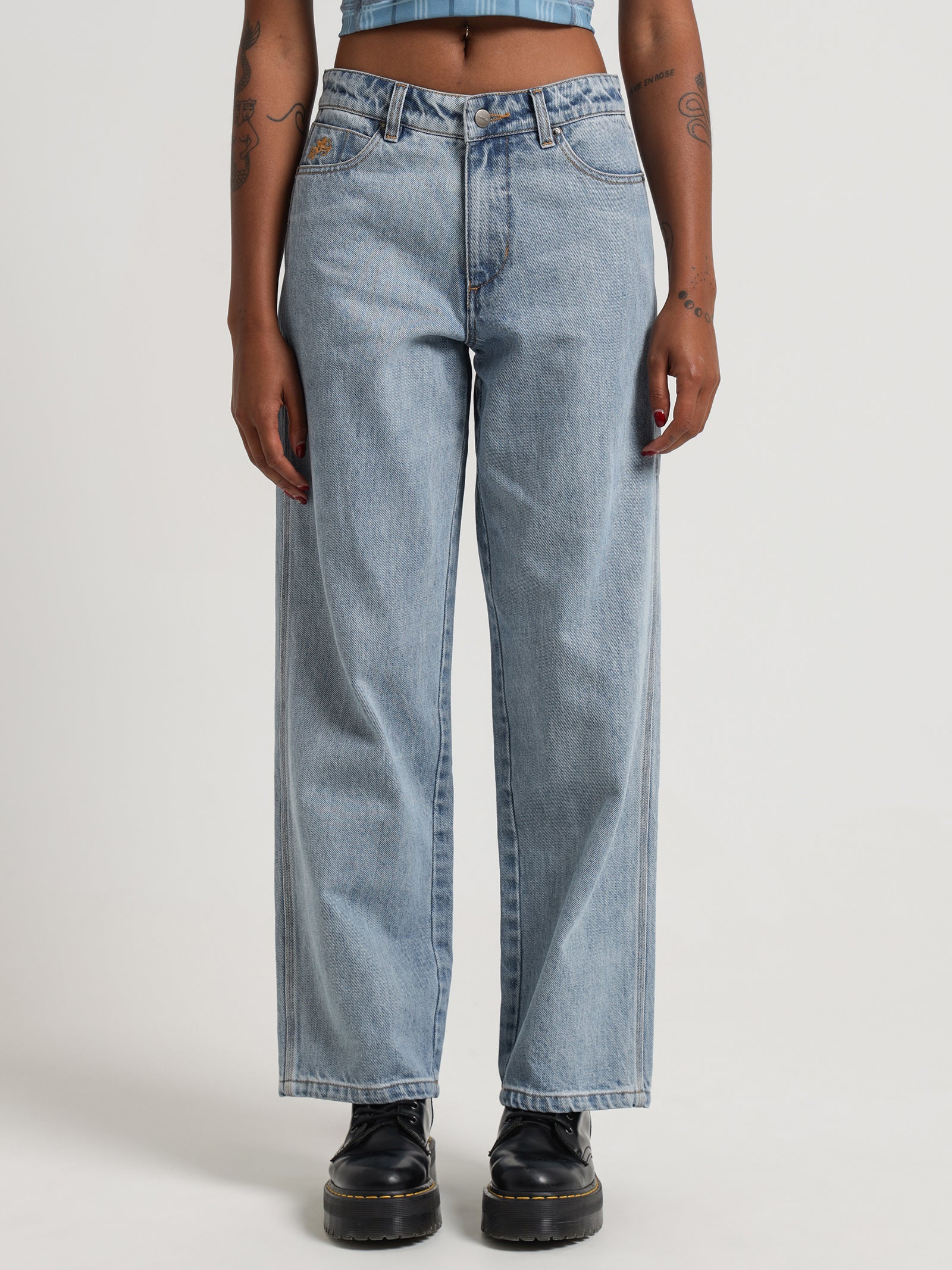 Hangtime Sloucher Jeans in Worship Blue Dust - Glue Store