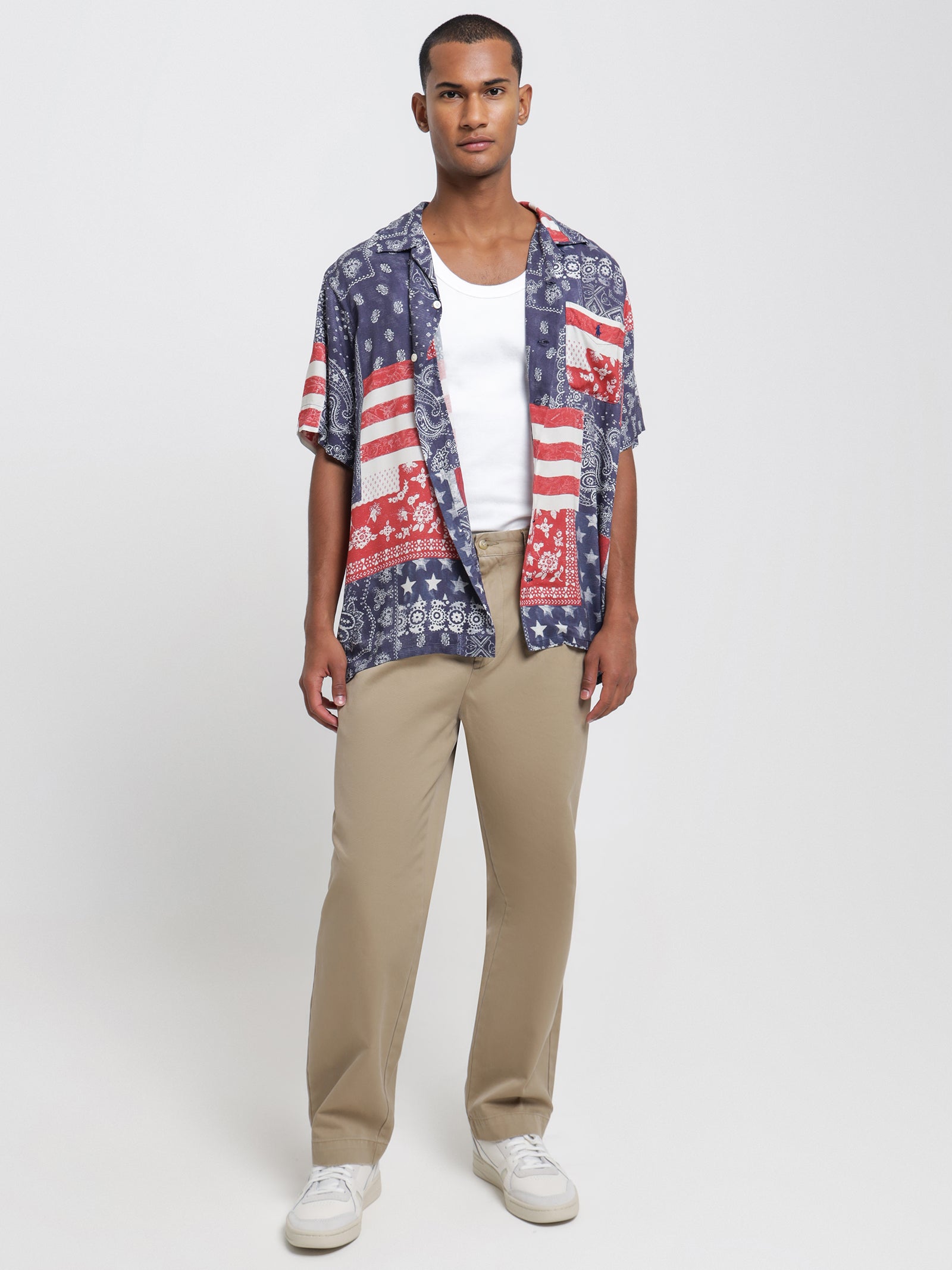 Bandana Patchwork Print Vacation Shirt