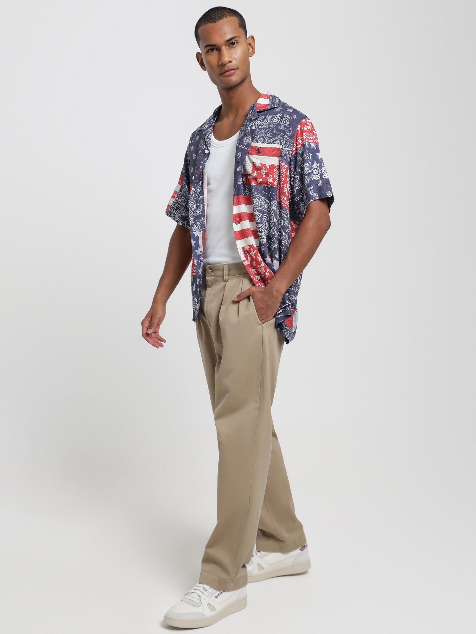 Bandana Patchwork Print Vacation Shirt