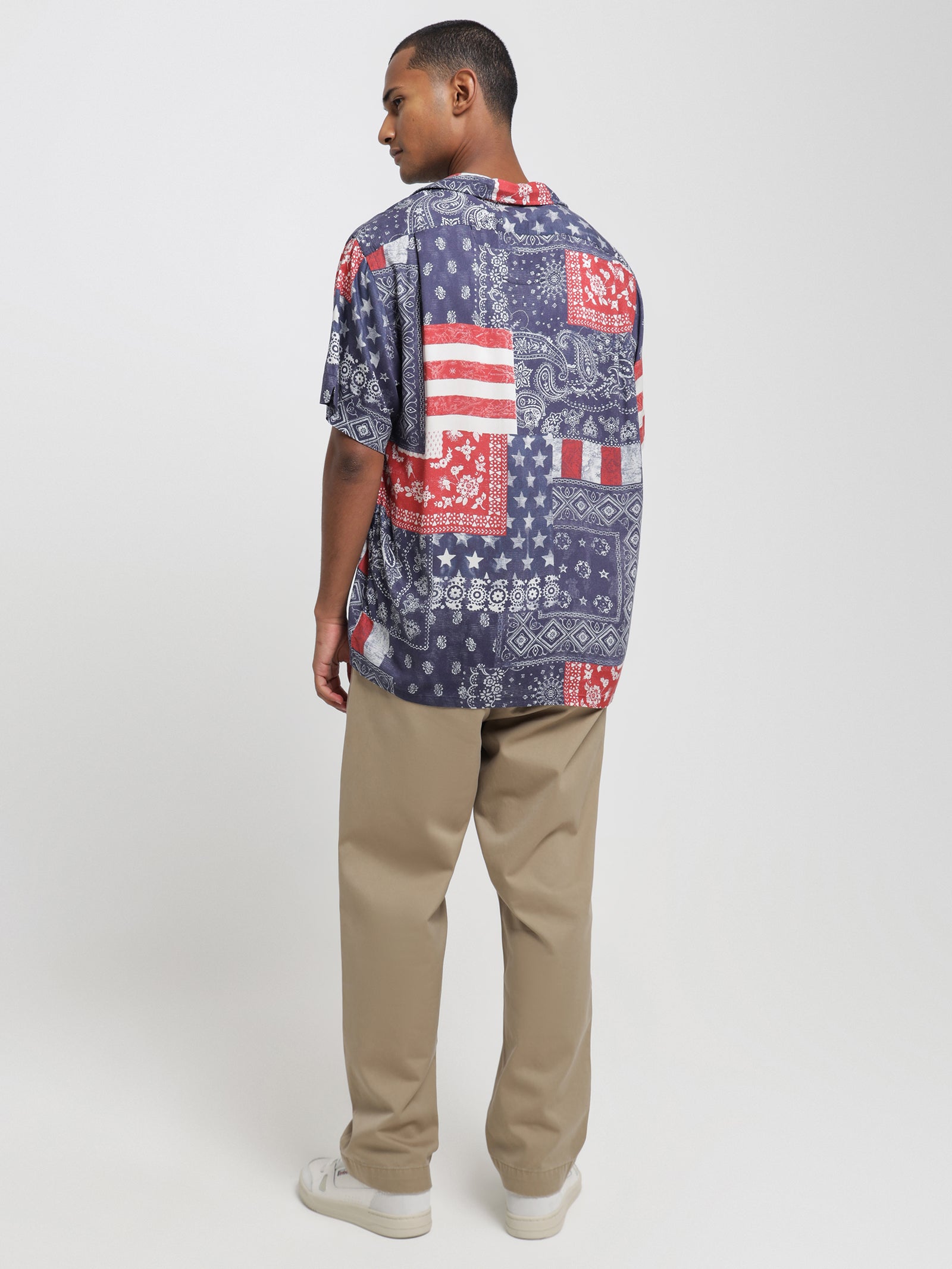 Bandana Patchwork Print Vacation Shirt