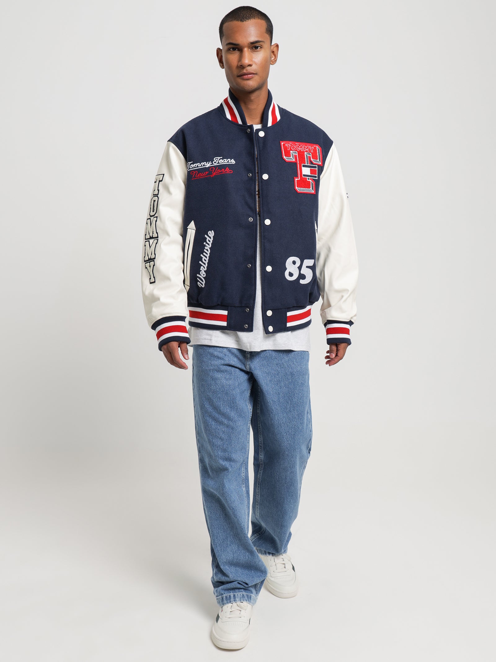 College Relaxed Baseball Letterman Jacket