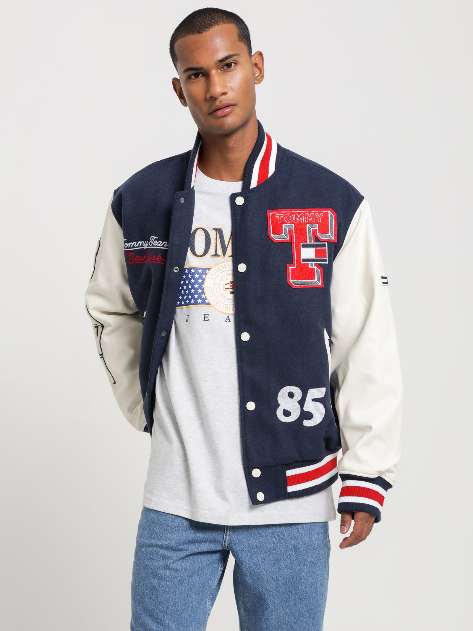 College Relaxed Baseball Letterman Jacket