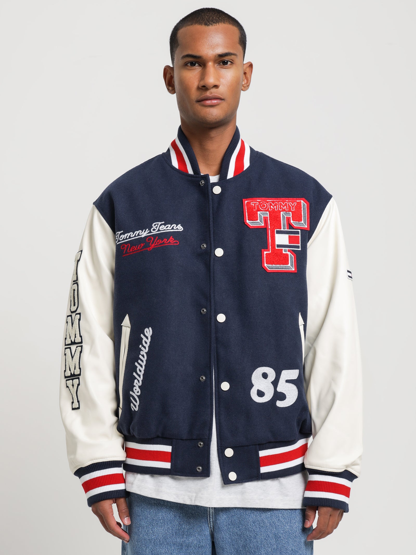 College Relaxed Baseball Letterman Jacket