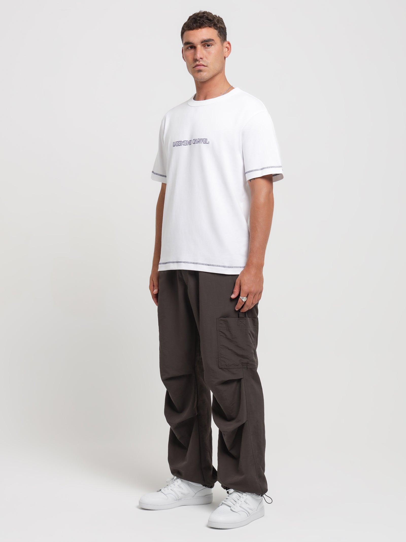 Conspiracy Parachute Pants in Obsidian Black