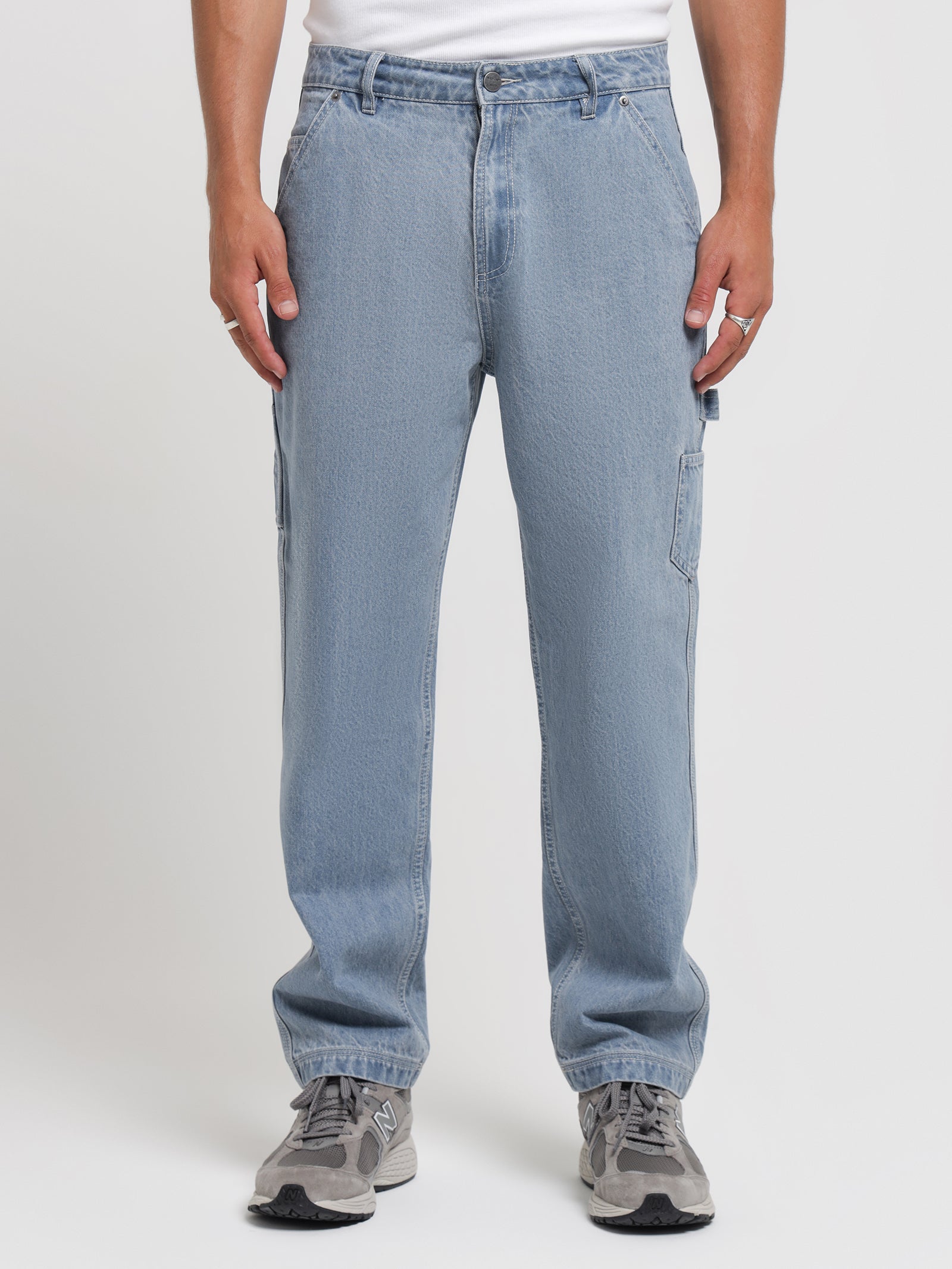 Denim Cargo Jeans in Blue - Glue Store