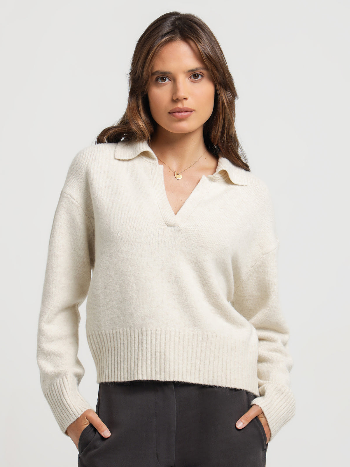 Kinsley Rugby Knit in Cloud