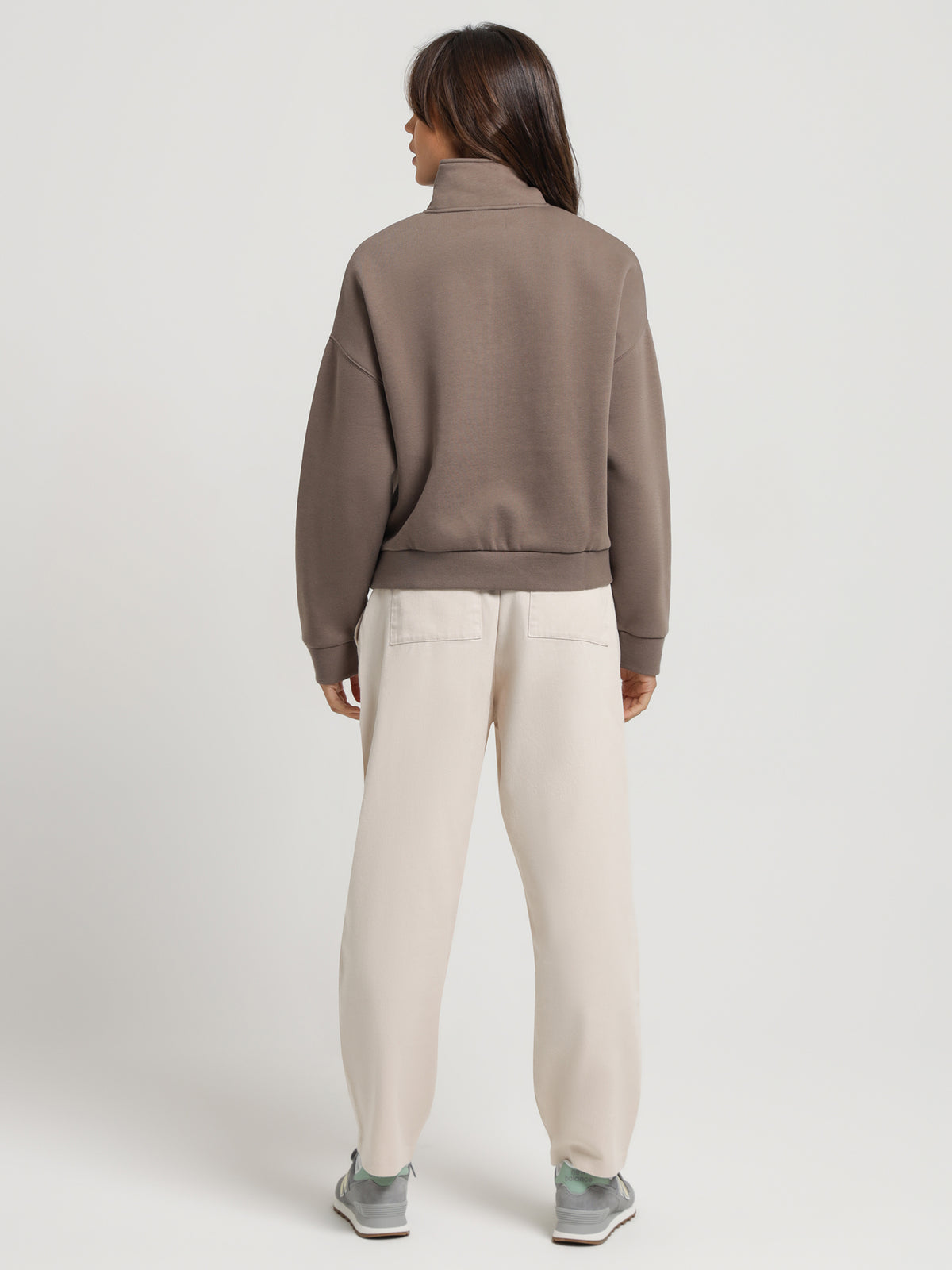Classic Zip Front Sweater in Ash