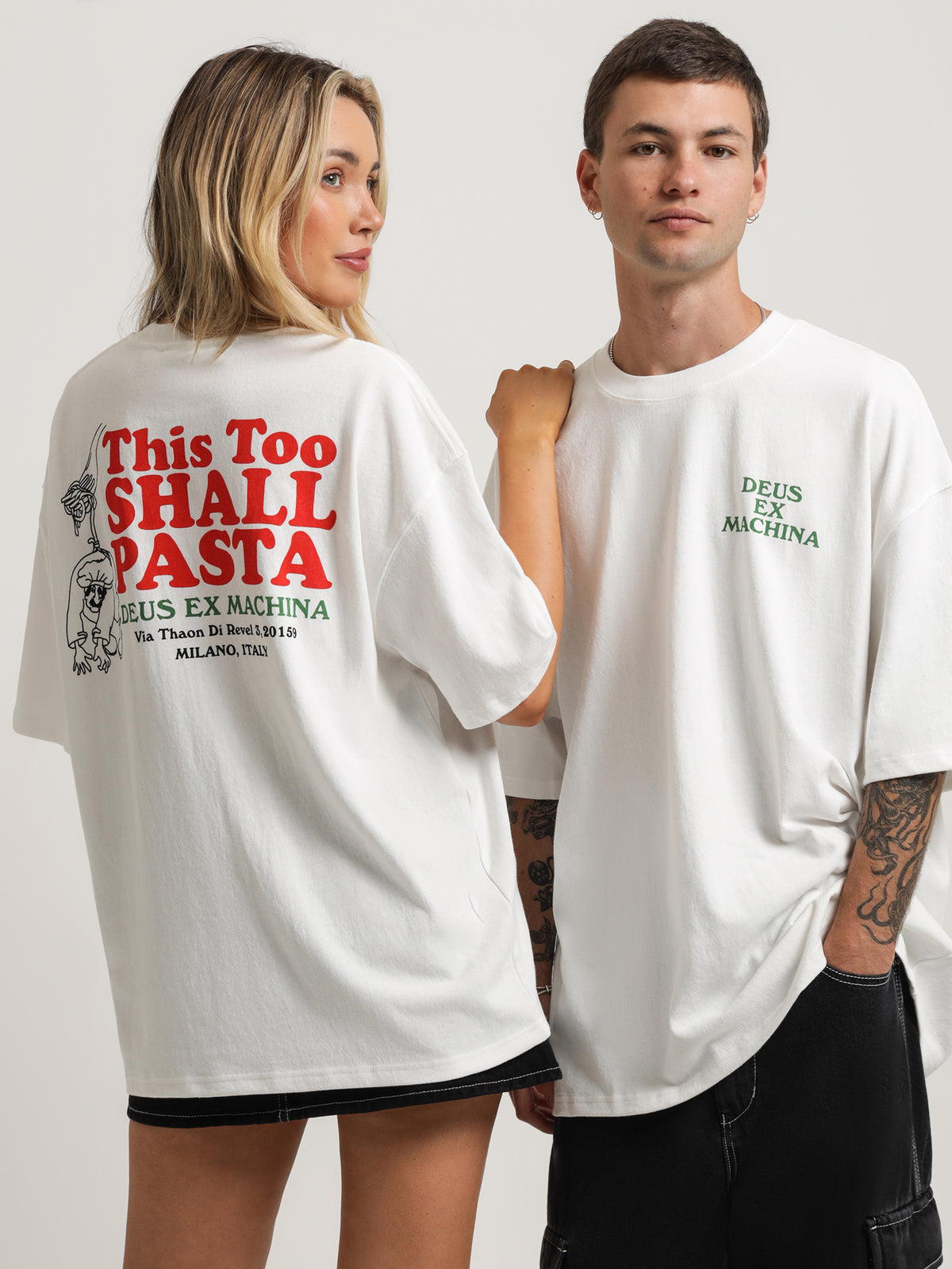 Deus This Too Shall Pasta T-Shirt | Vintage Wh