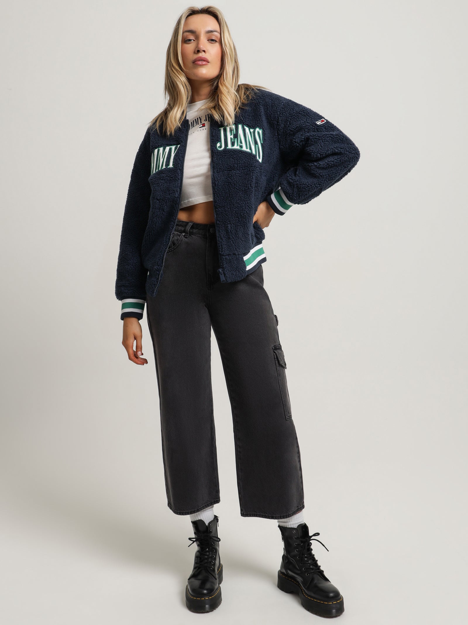 Oversized Sherpa Baseball Jacket