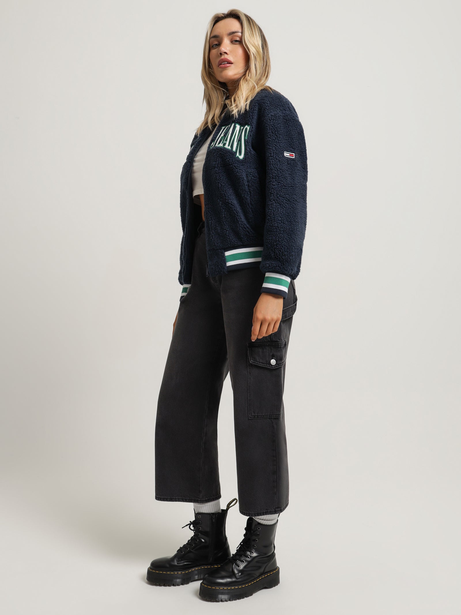 Oversized Sherpa Baseball Jacket