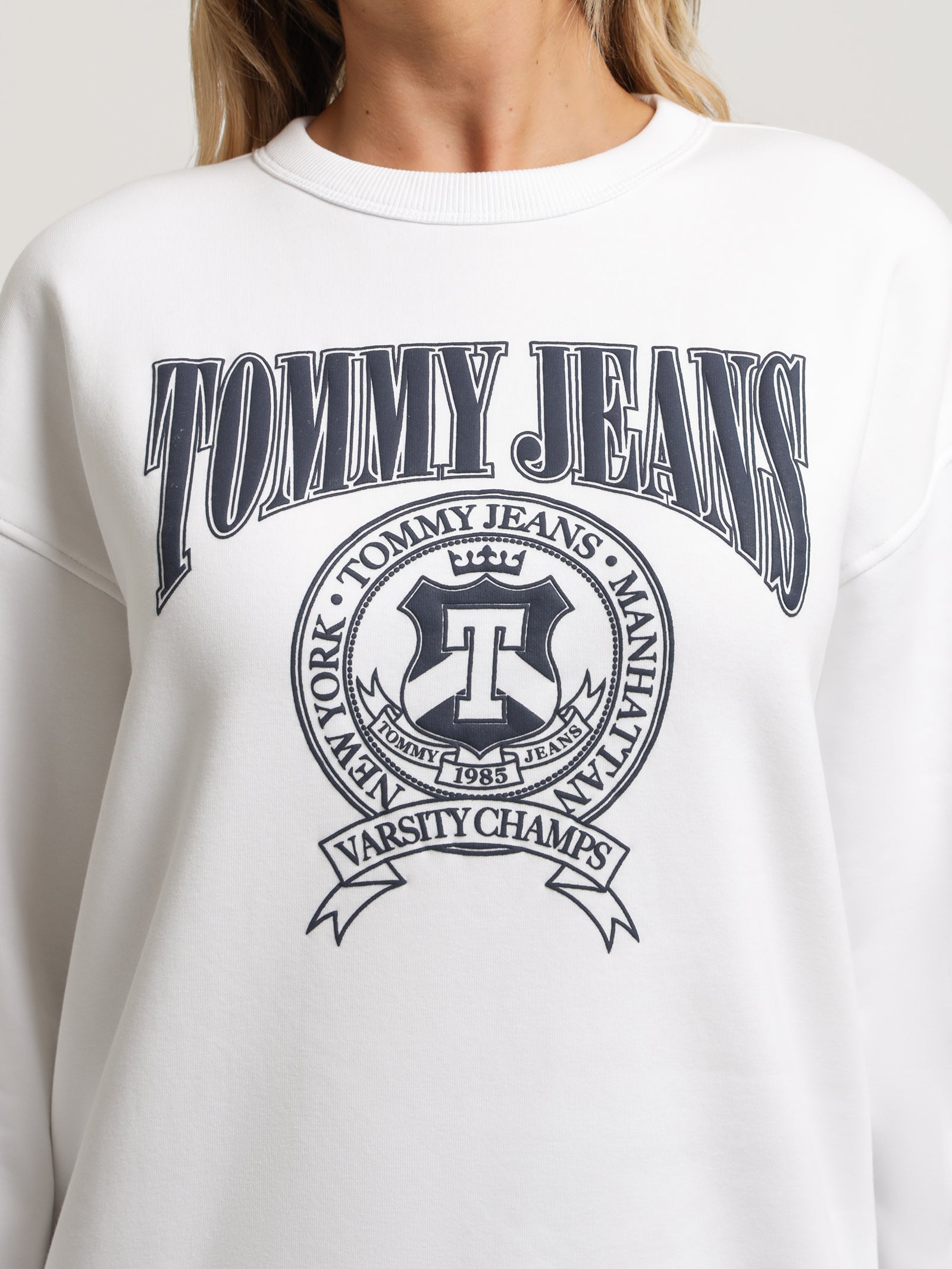 Varsity Relaxed Fit Crew Neck Sweatshirt