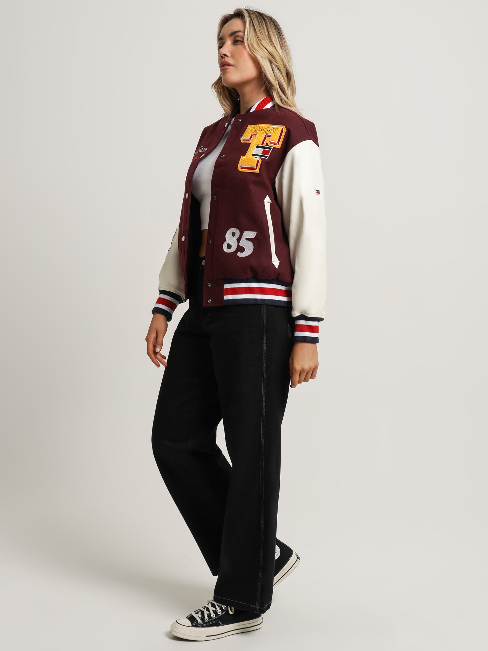 College Oversized Fit Letterman Jacket1