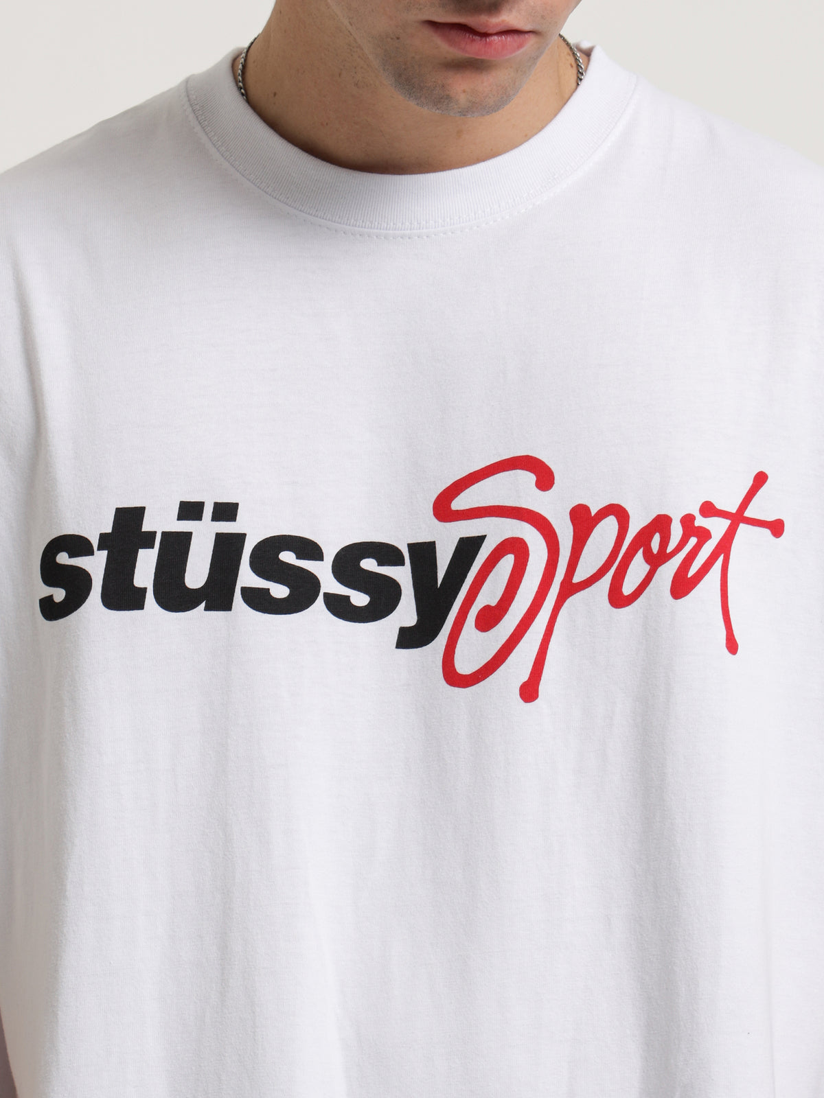 Stussy Sport 50-50 T-Shirt in White