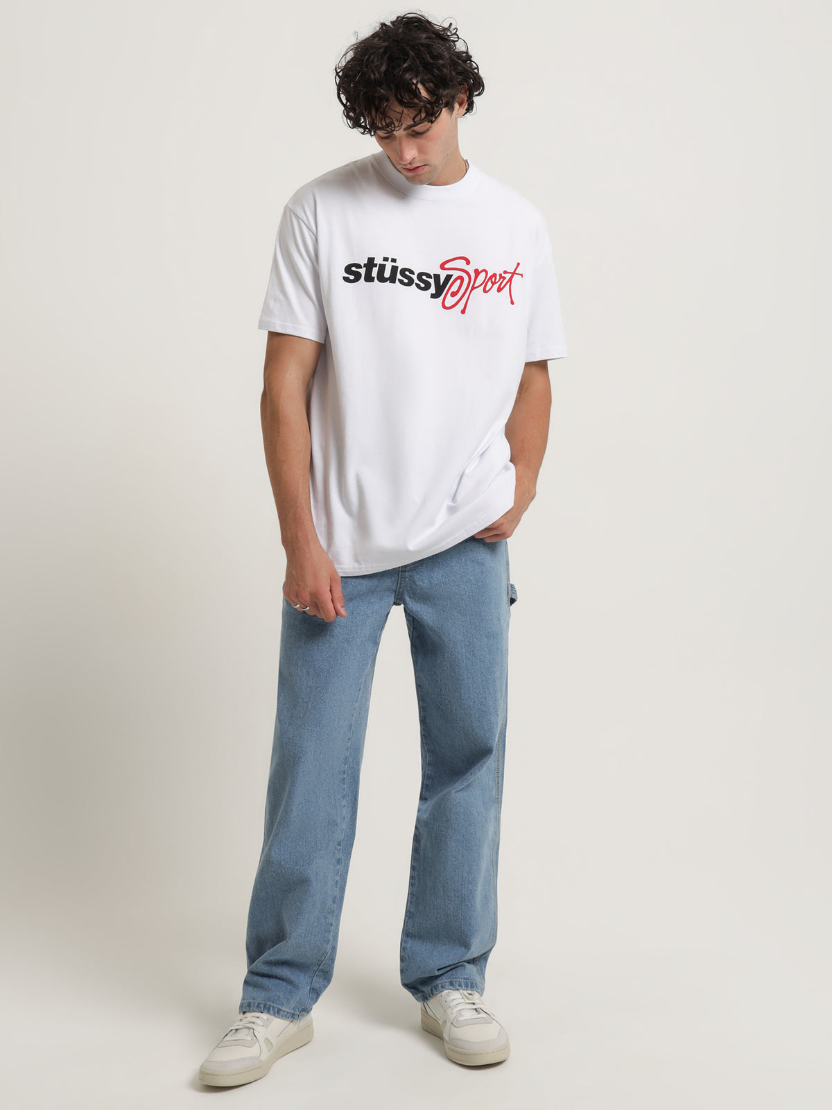 Stussy Sport 50-50 T-Shirt in White