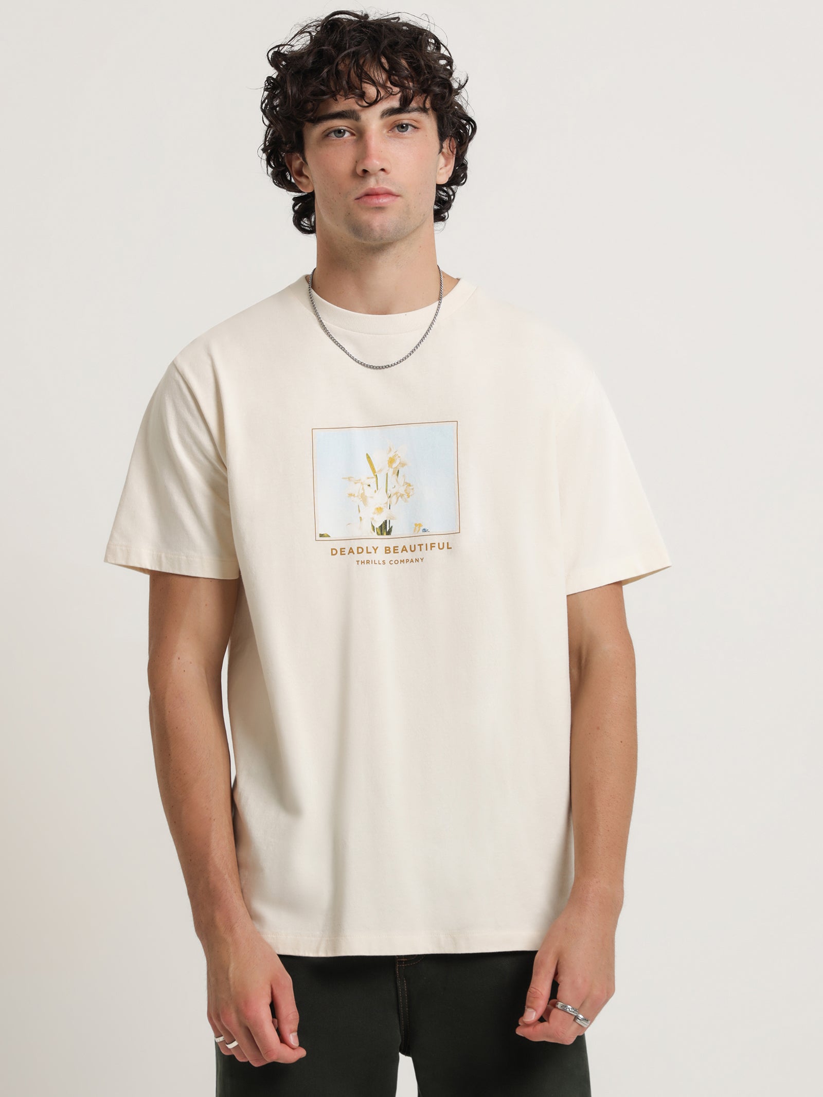 Thrills Deadly Beautiful Merch Fit T-Shirt Vintage Wh