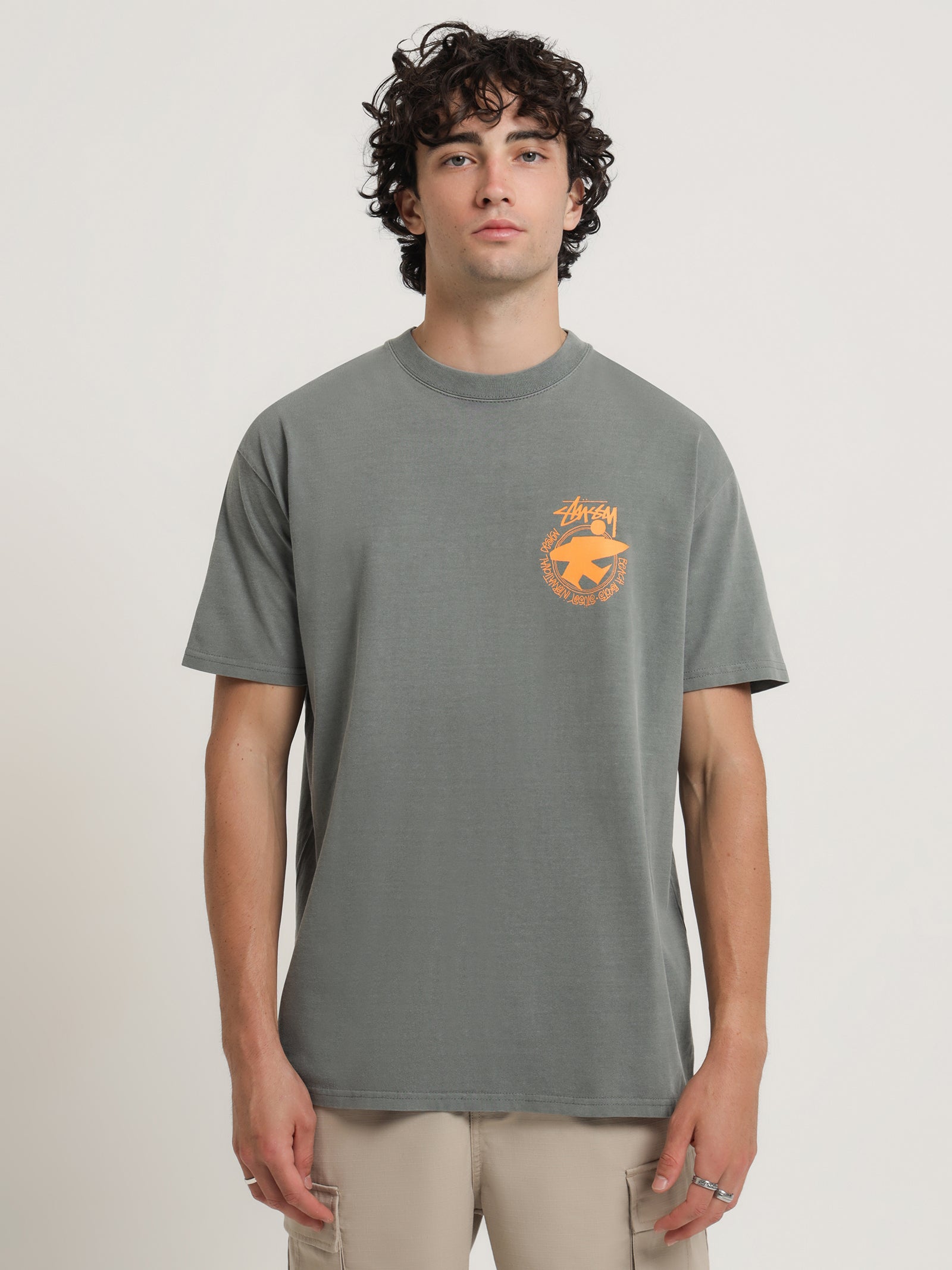 Stussy Beach Designs 50-50 T-Shirt Grey | Glue Store