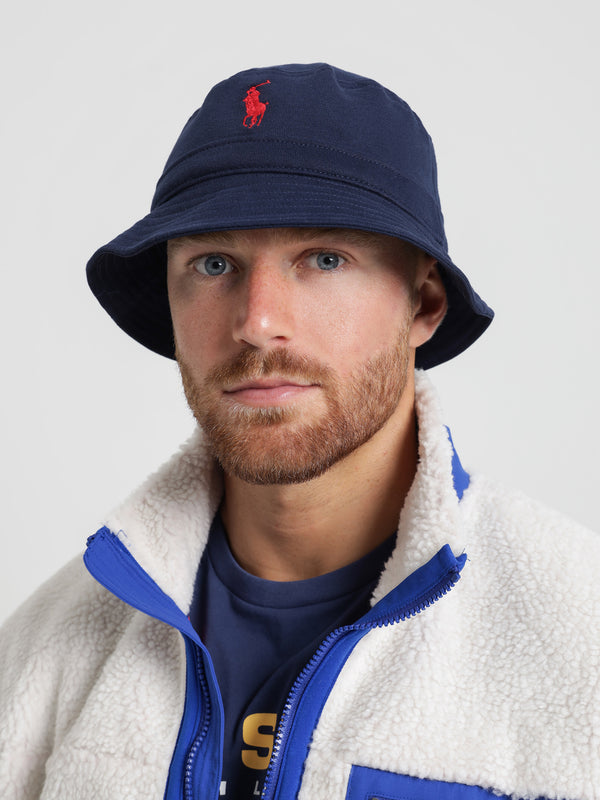Polo ralph lauren Fleece Bucket Hat in Navy Navy Glue Store