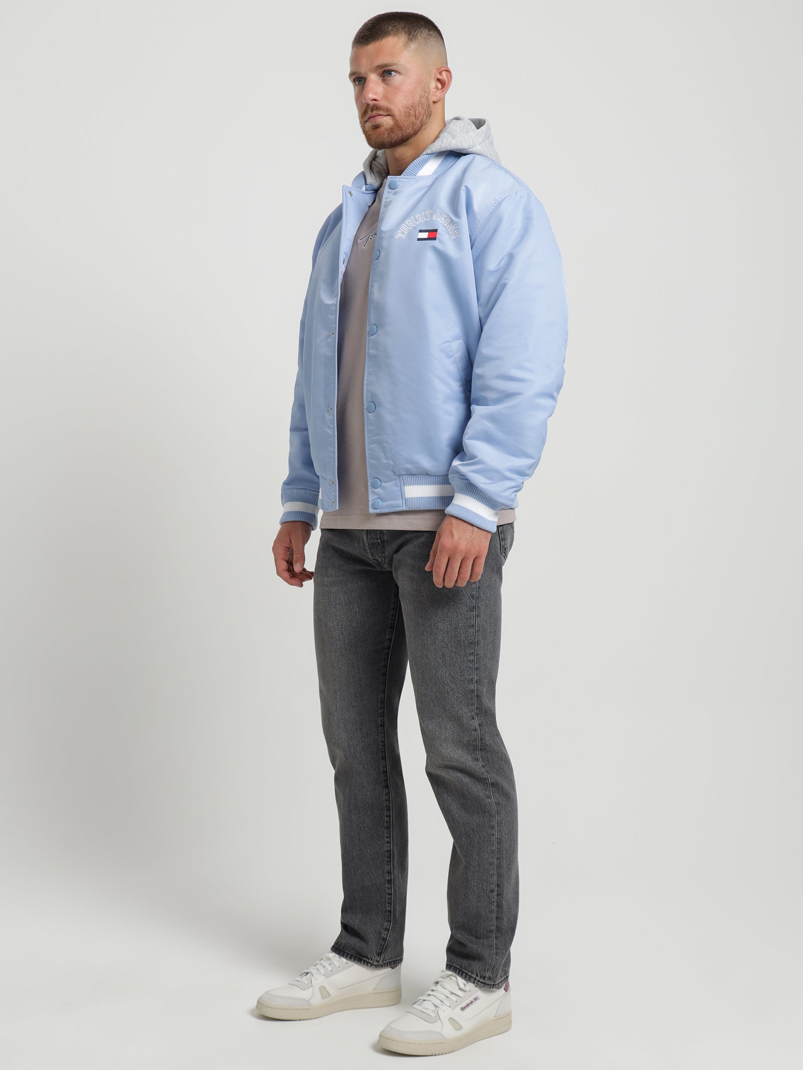 Graphic Satin Bomber Jacket