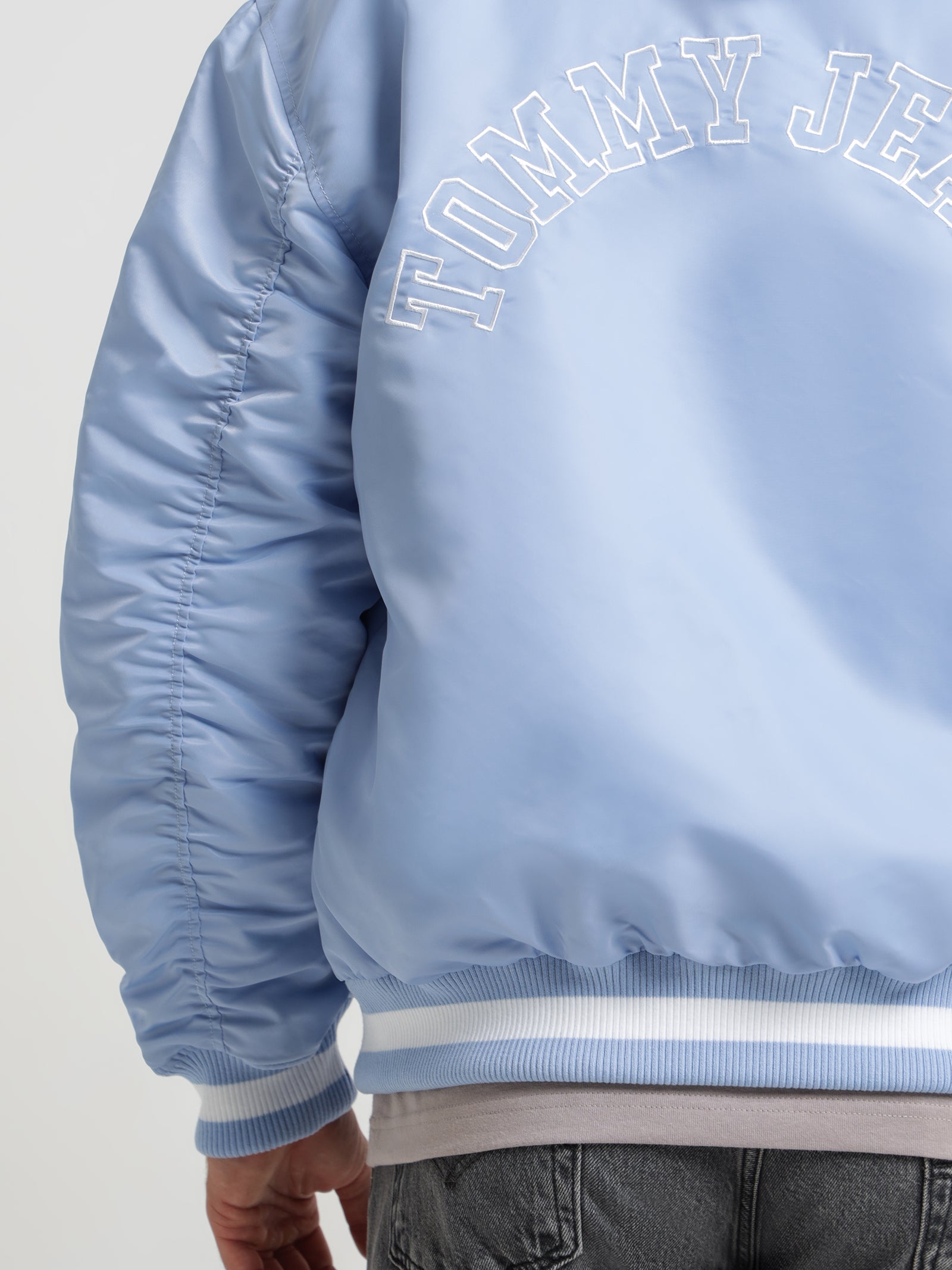 Graphic Satin Bomber Jacket