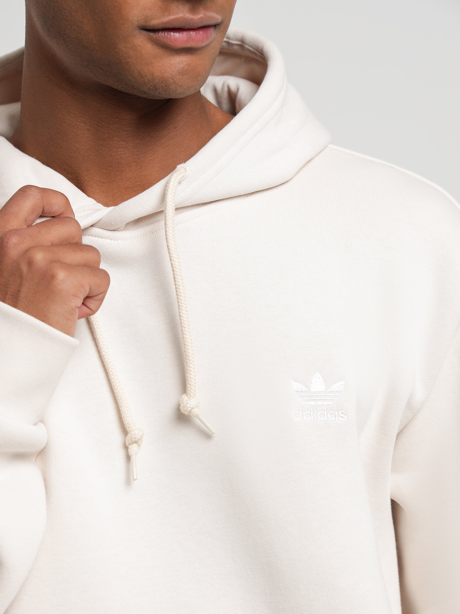 Clothing Adidas Trefoil Hoodie White Adidas Trefoil Essentials