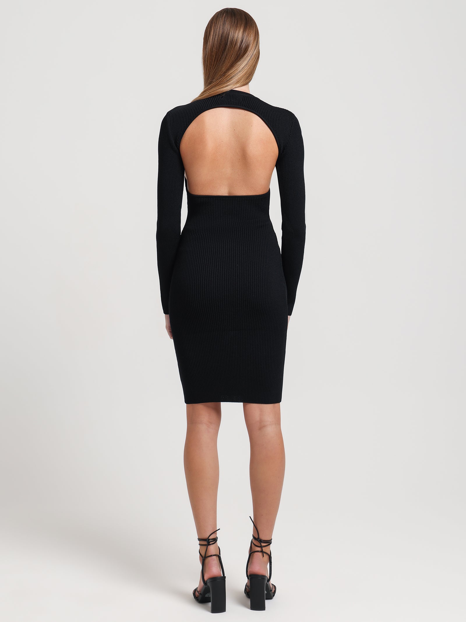 Nevra Knit Mini Dress in Black
