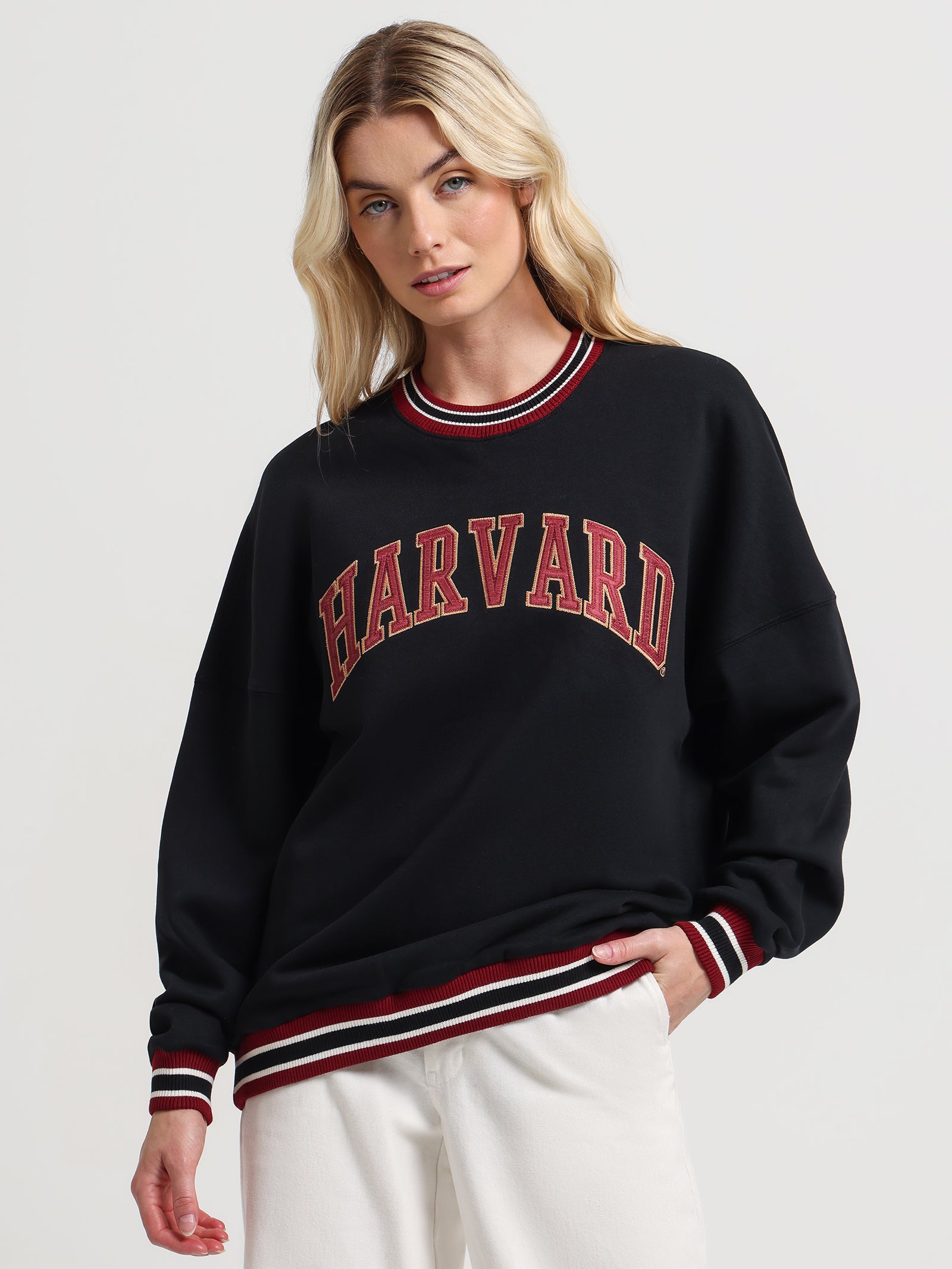 Harvard Trim Crew Neck Sweater