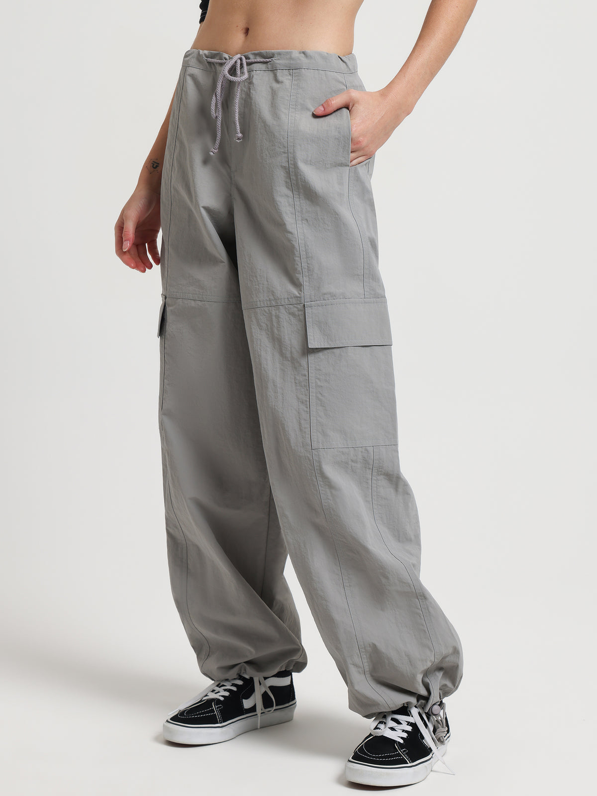 Parachute Cargo Pants in Grey