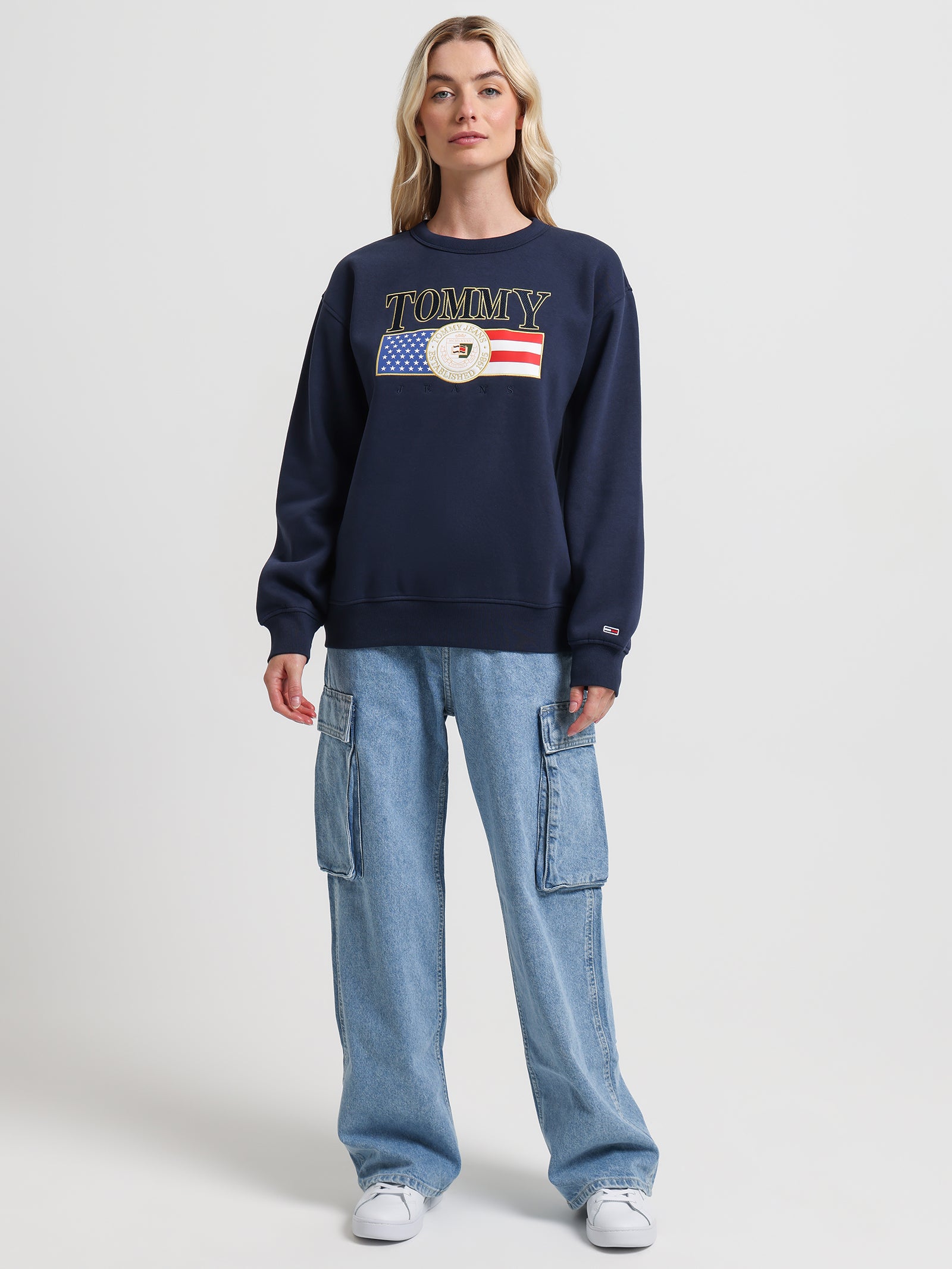 Logo Applique Relaxed Fit Sweatshirt