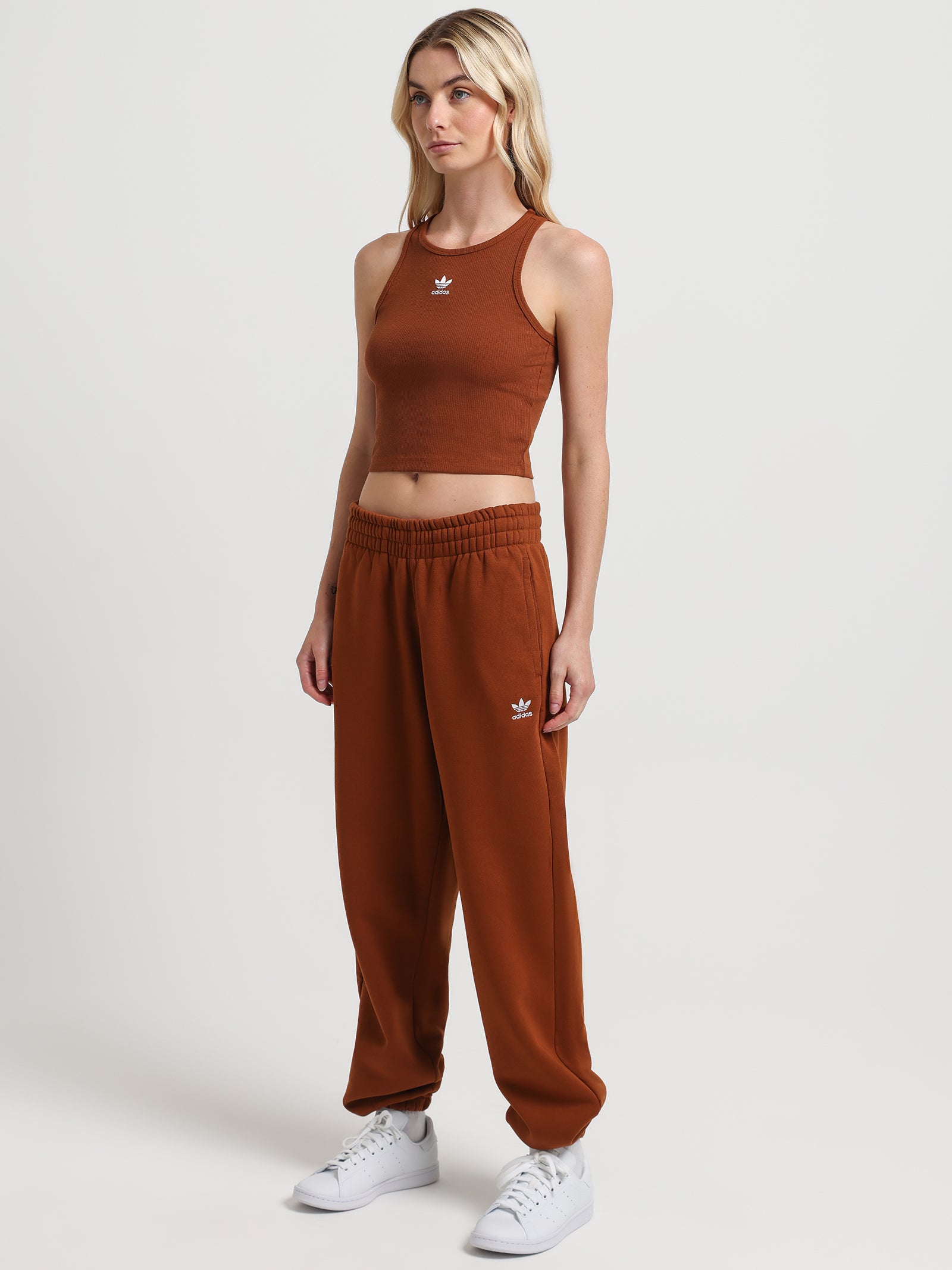 Adidas Adicolor Essentials Rib Tank Top Brown | Glue Store