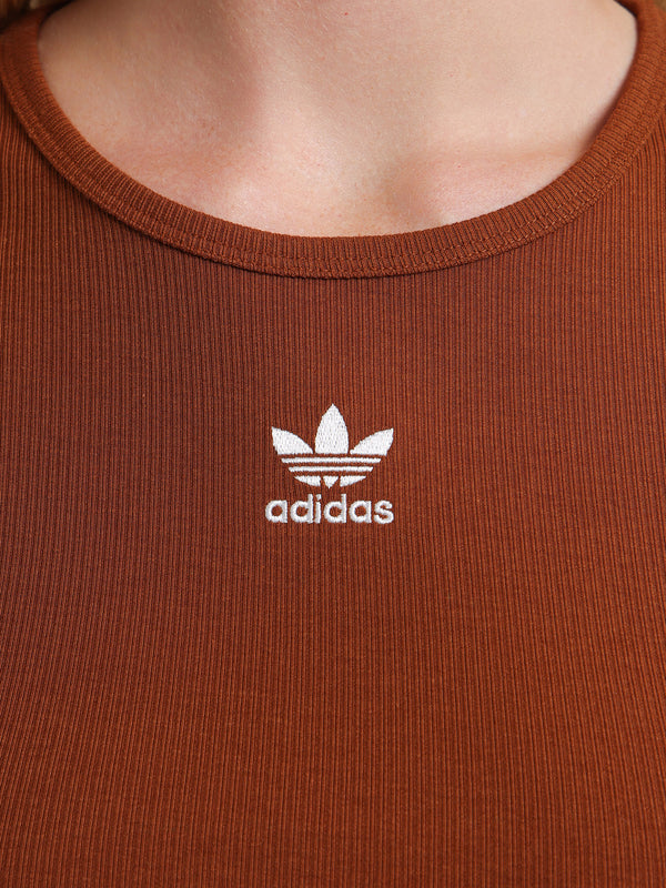 Adidas Adicolor Essentials Rib Tank Top Brown | Glue Store