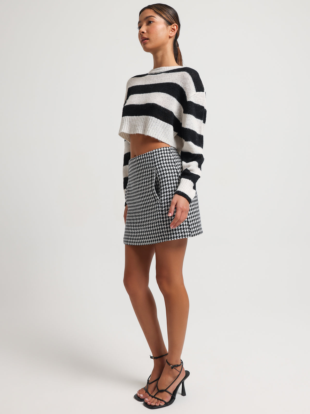 Hailey Houndstooth Skirt in Houndstooth