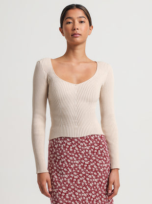 Elsa Knitted Top in Cream