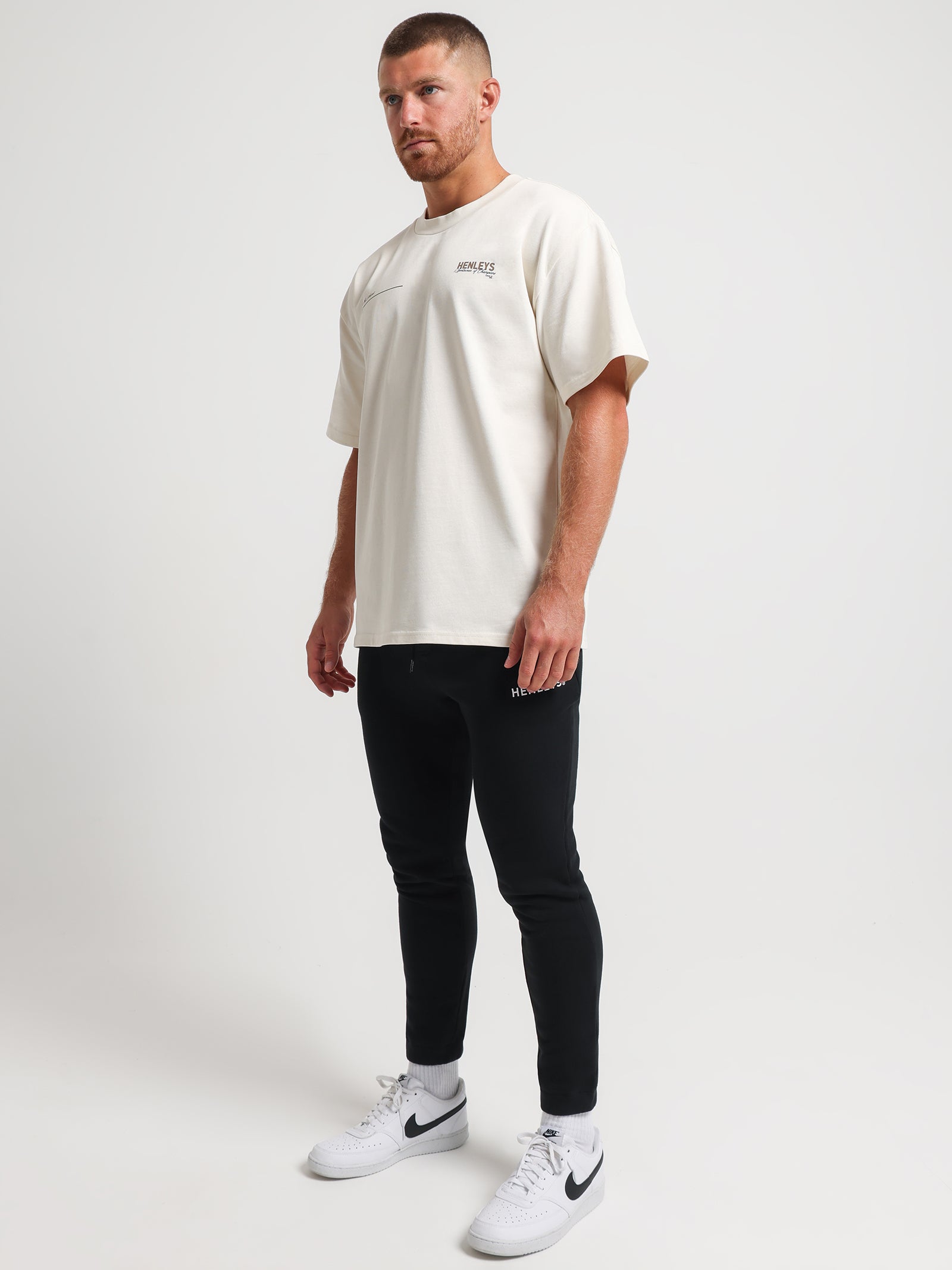 Henleys Classic Logo Track Pants Black | Glue Store