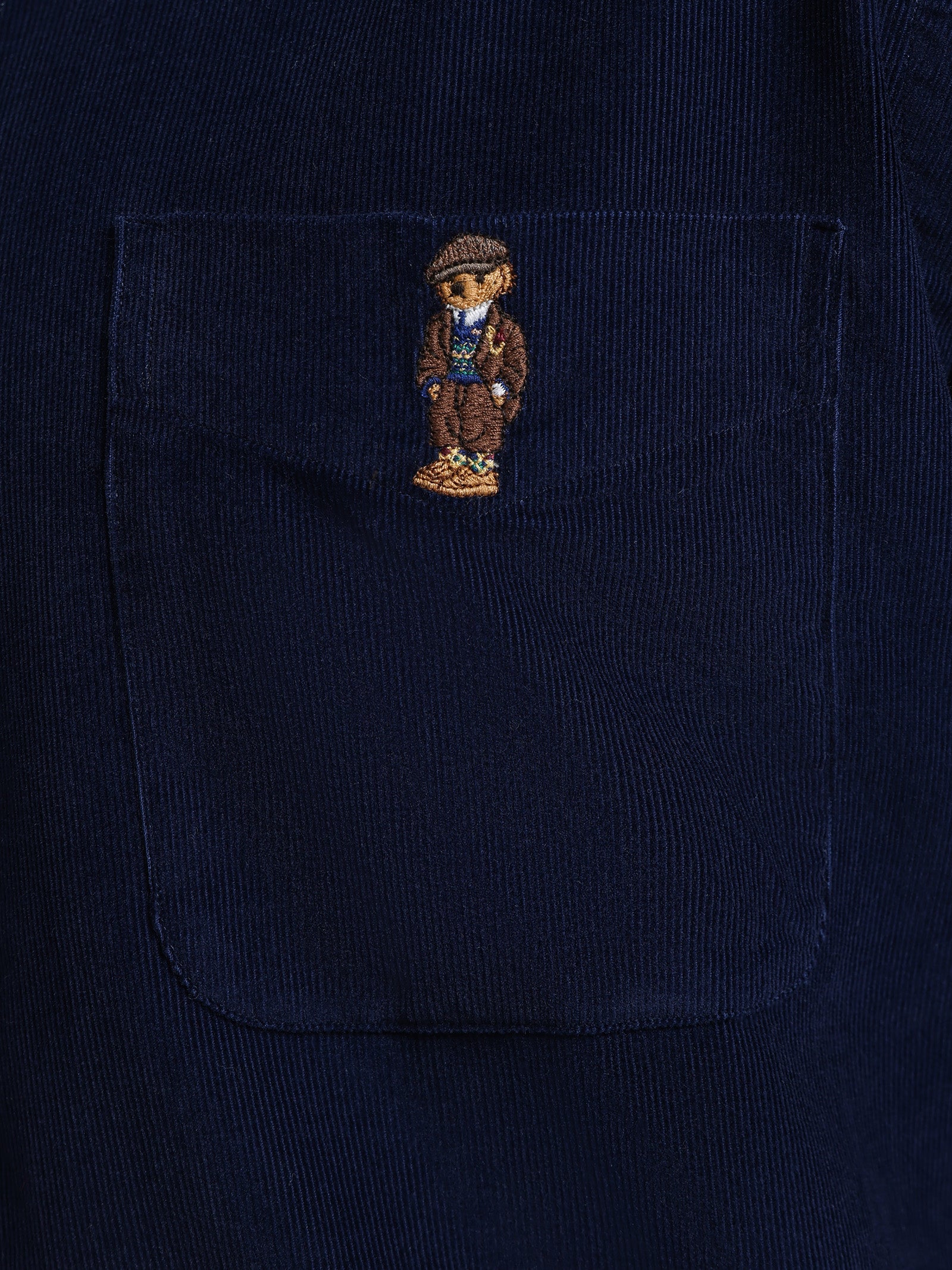 Custom Bear Embroidery Cord Shirt