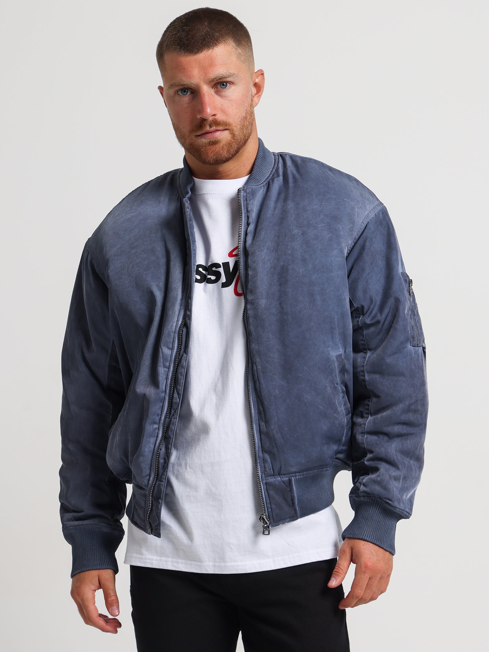 stussy DYED NYLON BOMBER stone Lサイズ