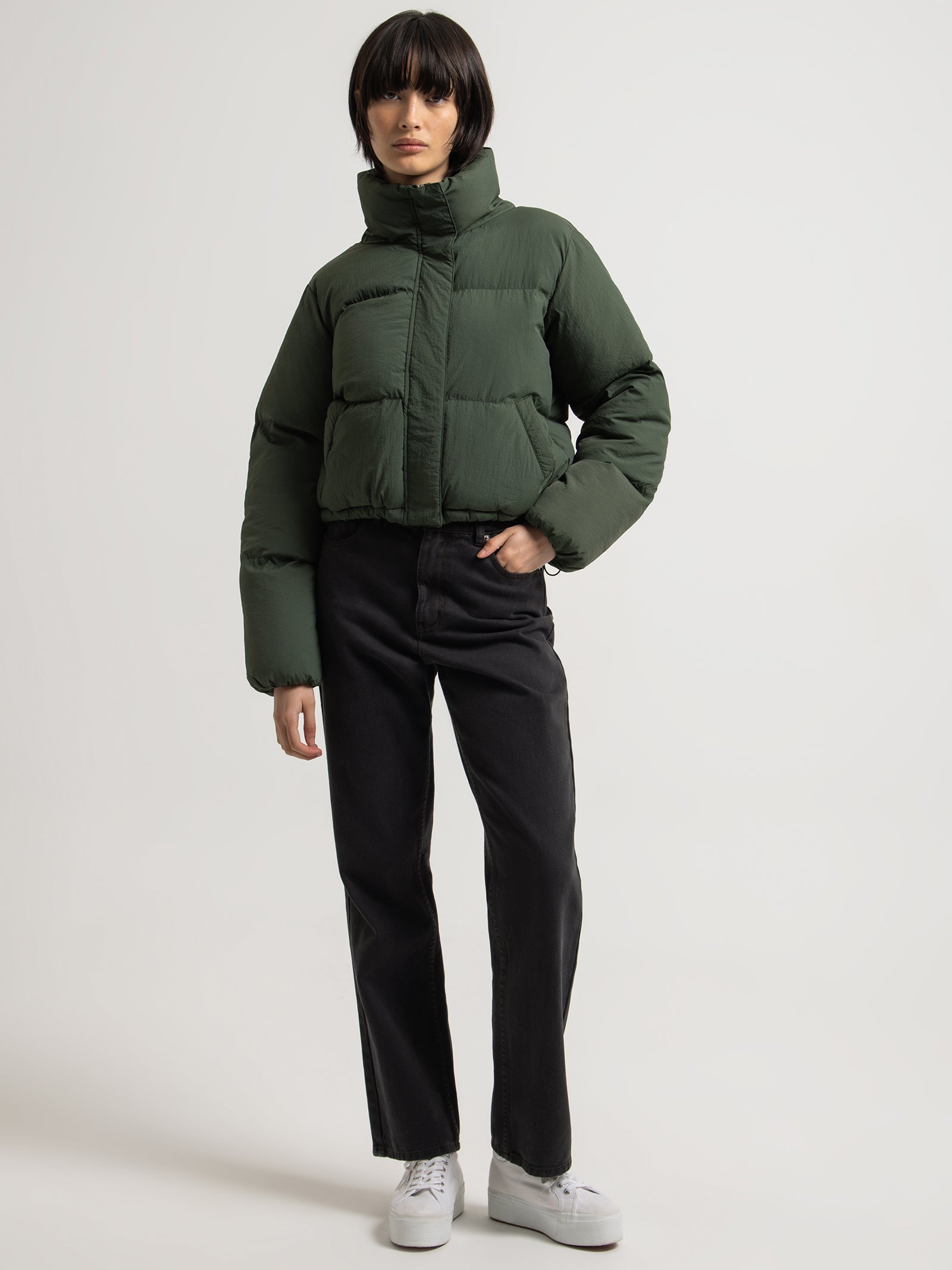 Topher Puffer Jacket in Hunter Green