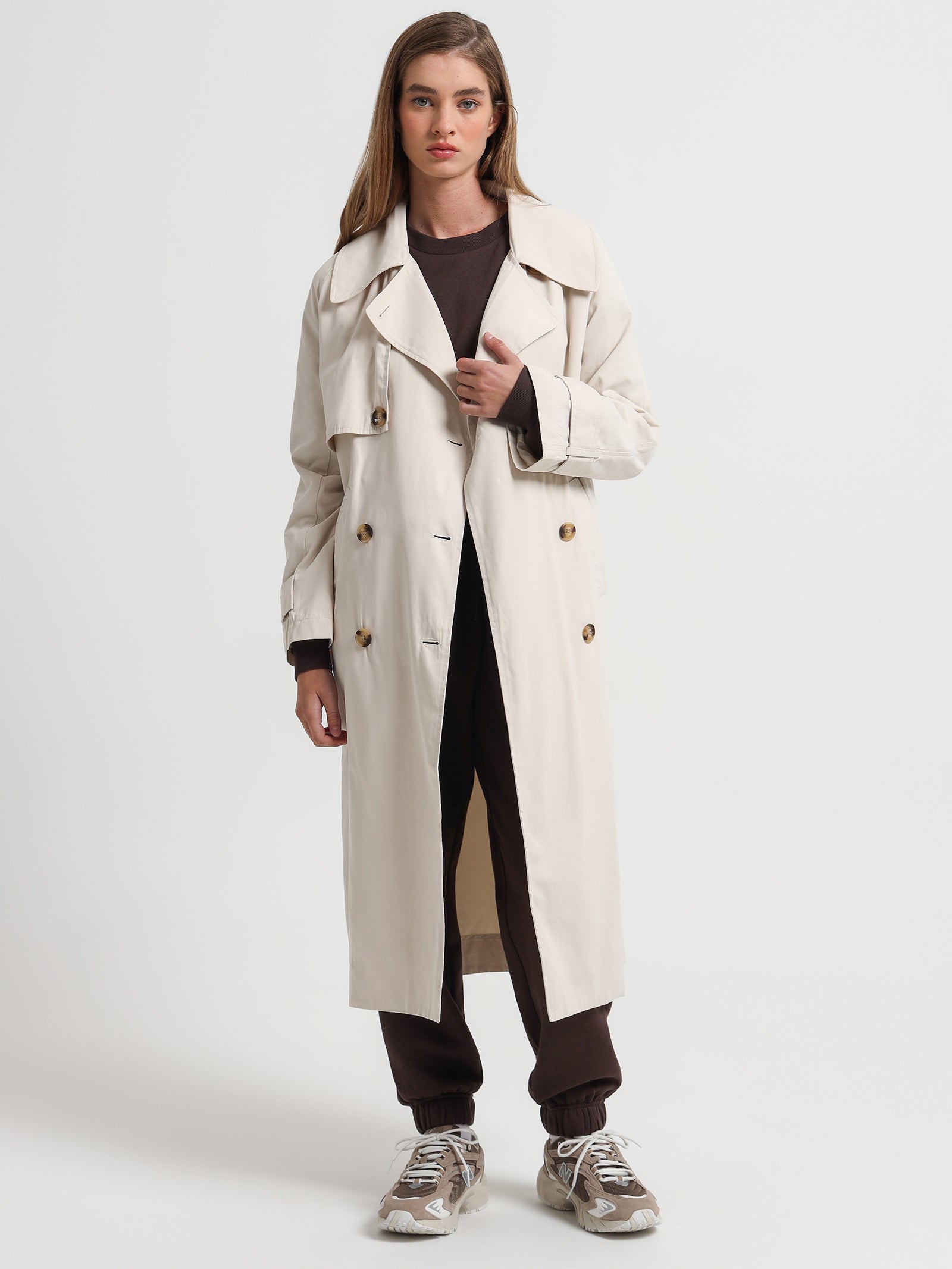 Odyssey Trench Coat in Cloud White