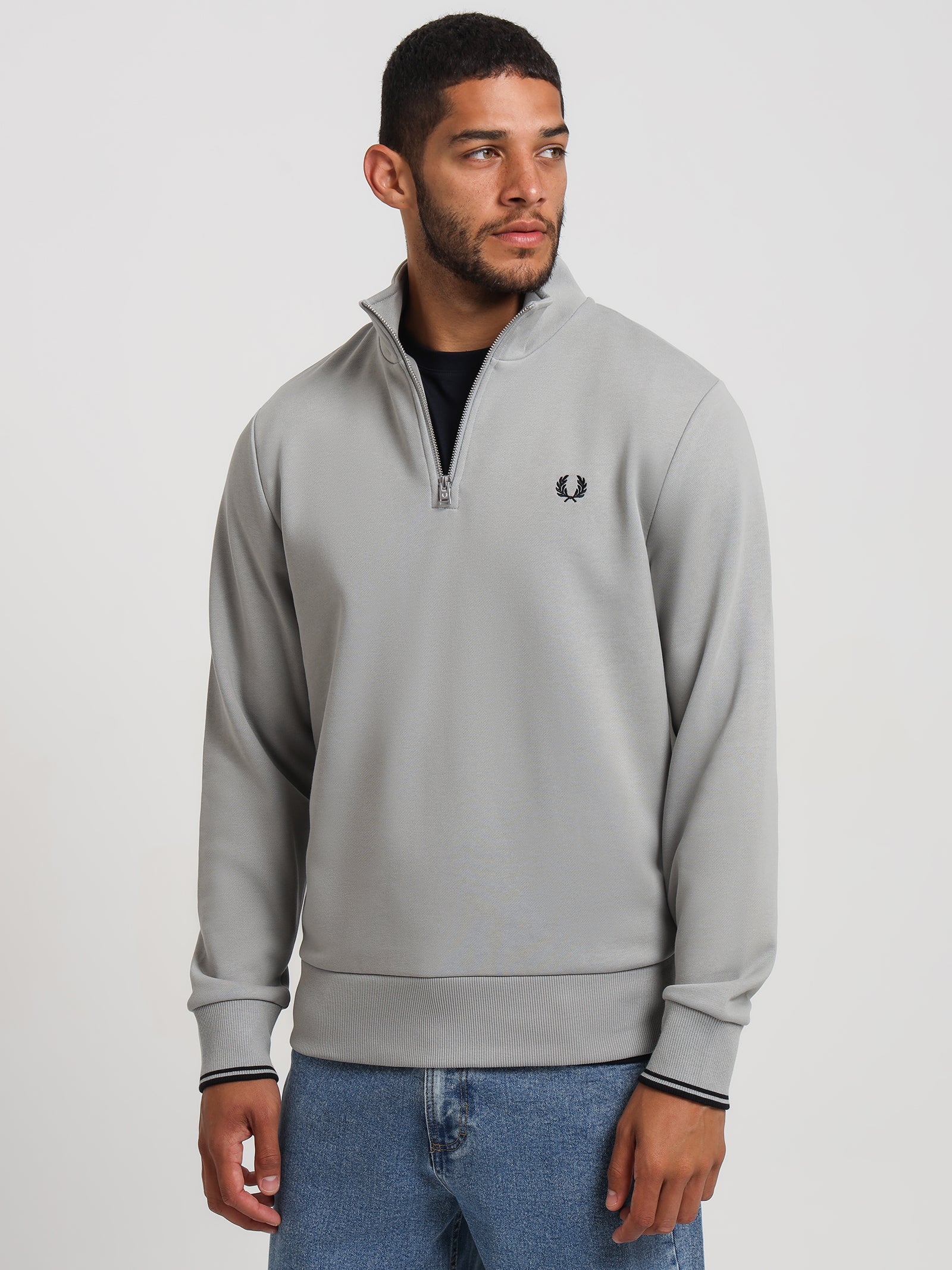 Half Zip Sweatshirt in Limestone Grey - Glue Store