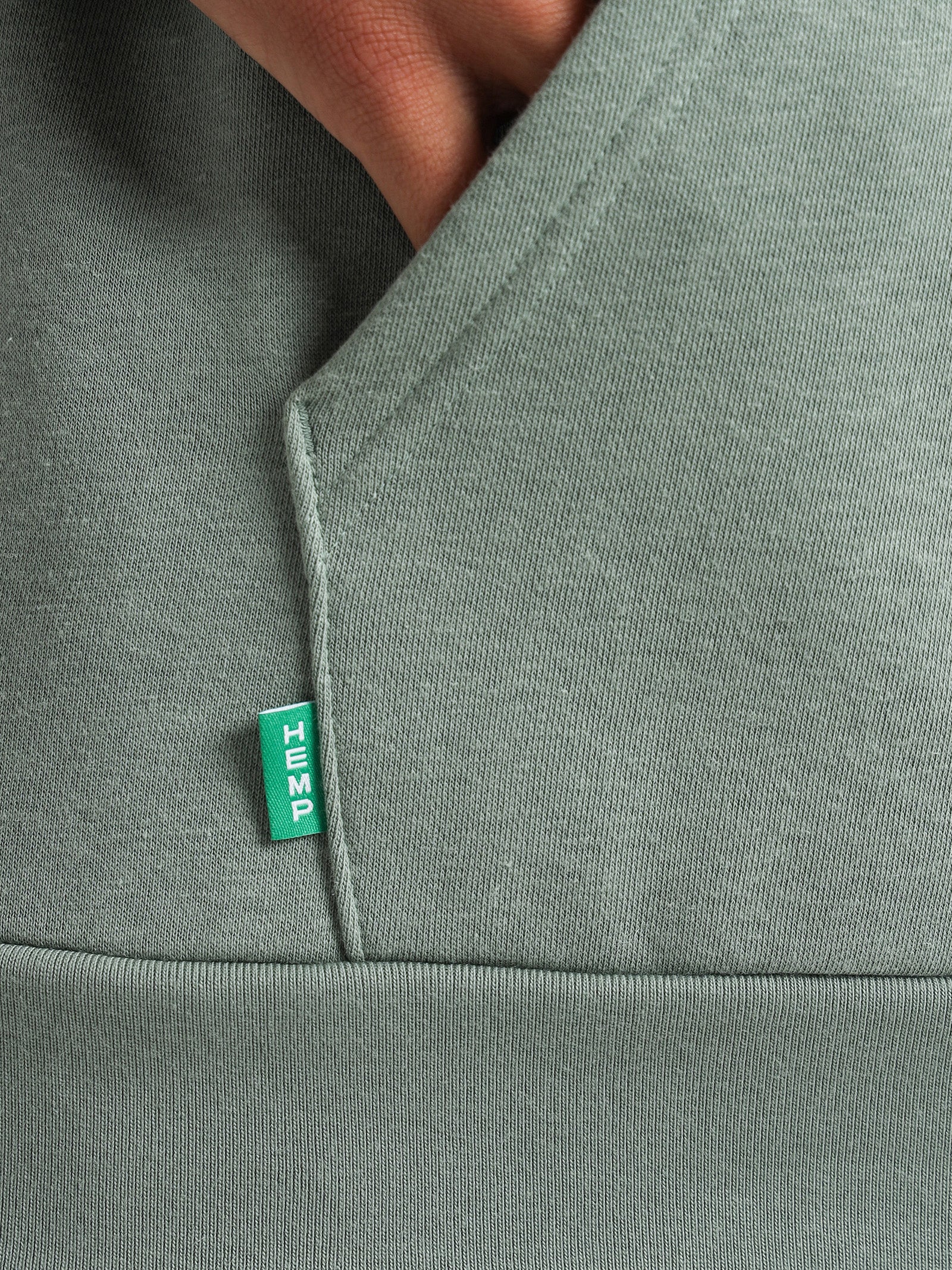 Essentials + Store Hoodie in - Silver Made Hemp Glue Green With