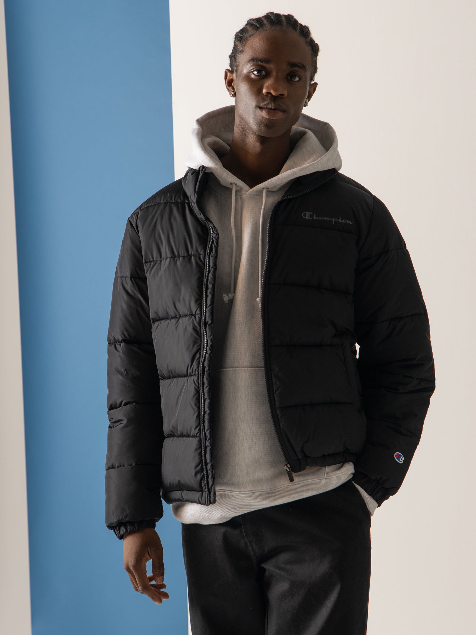 Champion Rochester Padded Puffer Jacket Black Glue Store