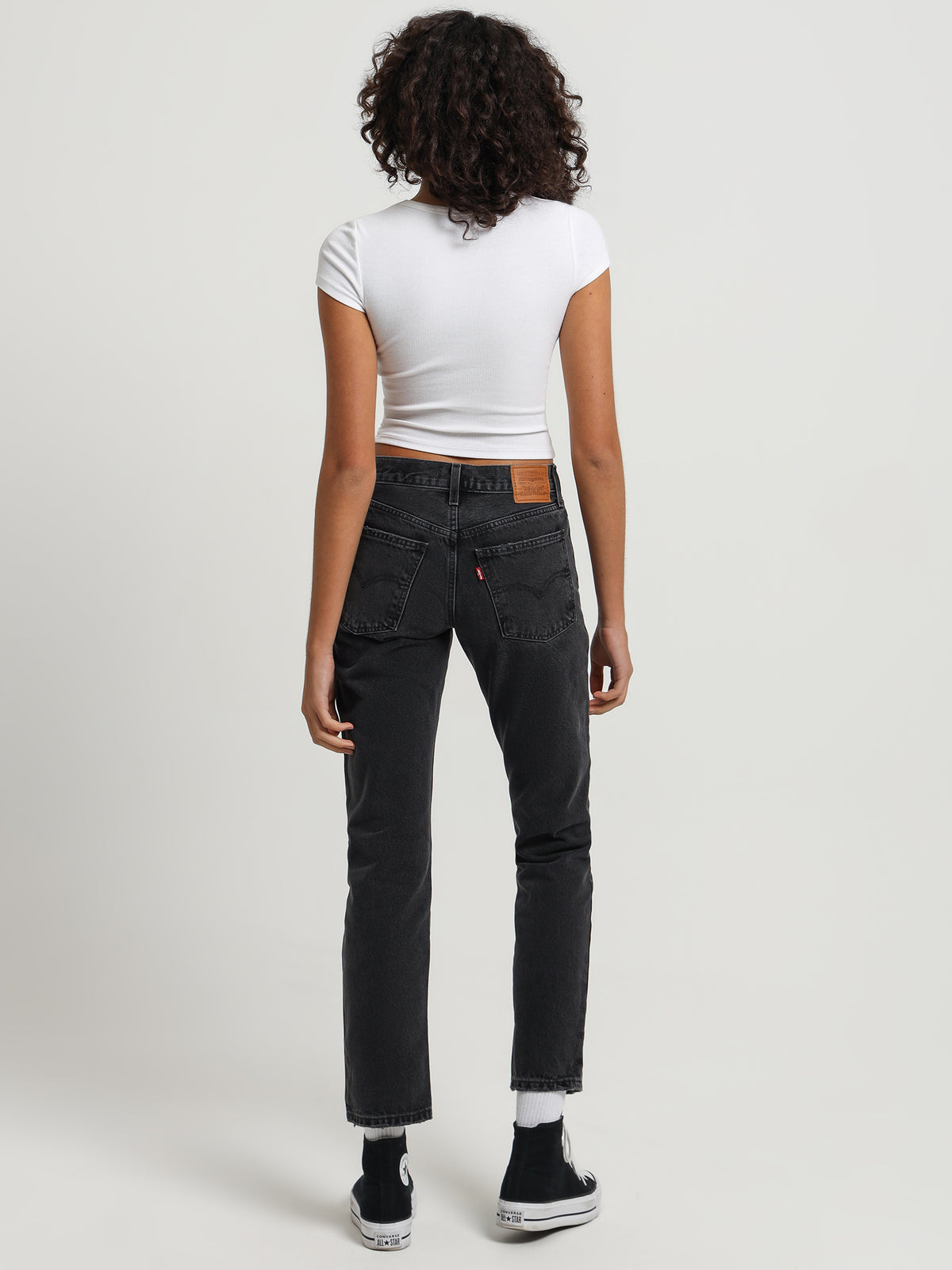 Levis Middy Straight Jeans | Washed Black