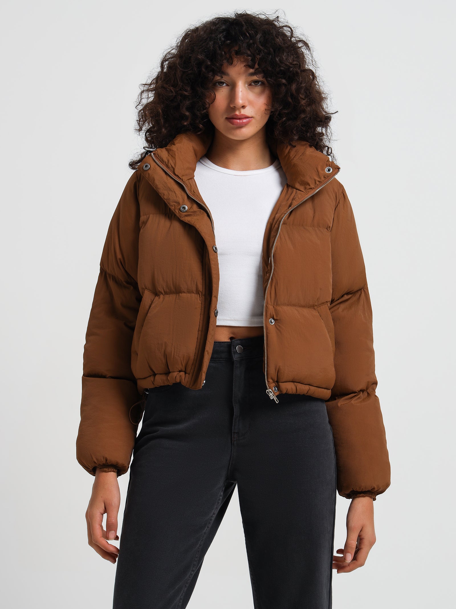 Topher Puffer Jacket in Toffee