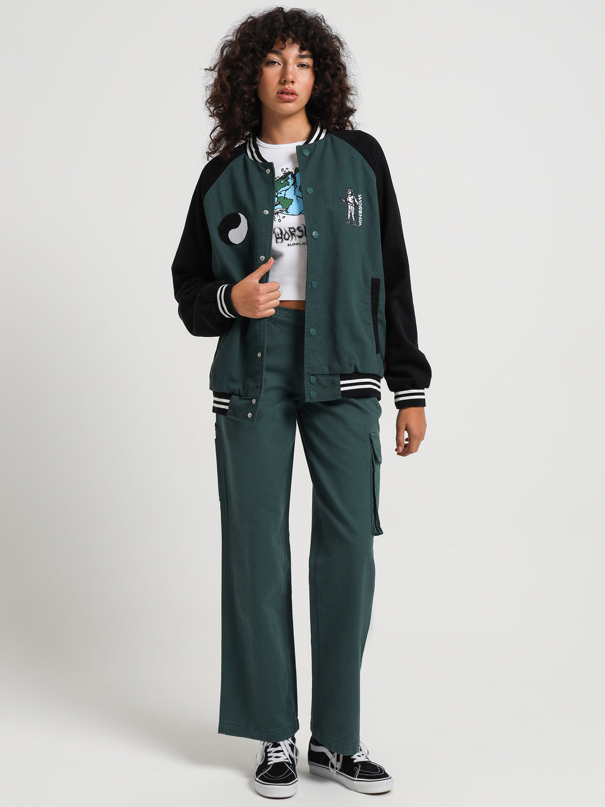 Worship Breakdown Varsity Jacket | Dark Teal