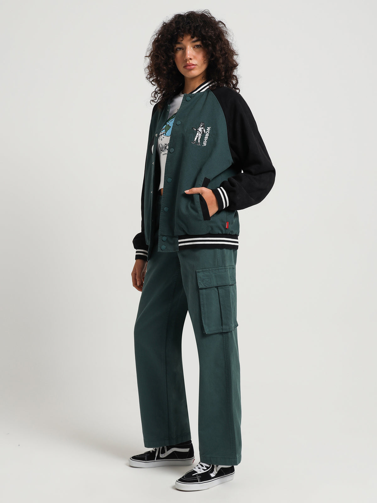 Worship Breakdown Varsity Jacket | Dark Teal